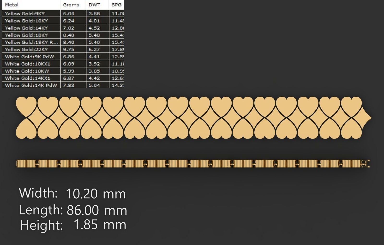 LIGHT WEIGHT LINK CHAIN BRACELT - 90 PIECES READY FOR PRINT 3D print model_49