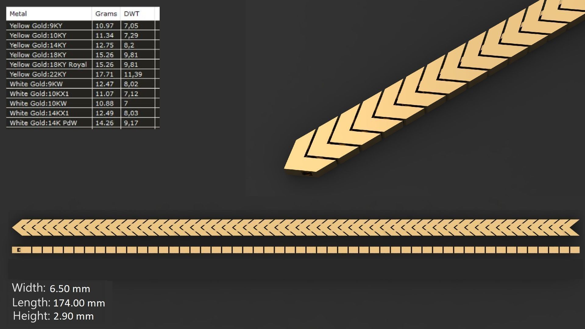 LIGHT WEIGHT LINK CHAIN BRACELT - 90 PIECES READY FOR PRINT 3D print model_5