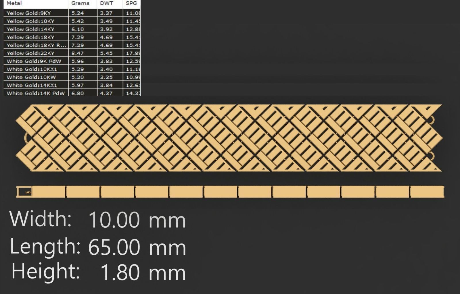 LIGHT WEIGHT LINK CHAIN BRACELT - 90 PIECES READY FOR PRINT 3D print model_50