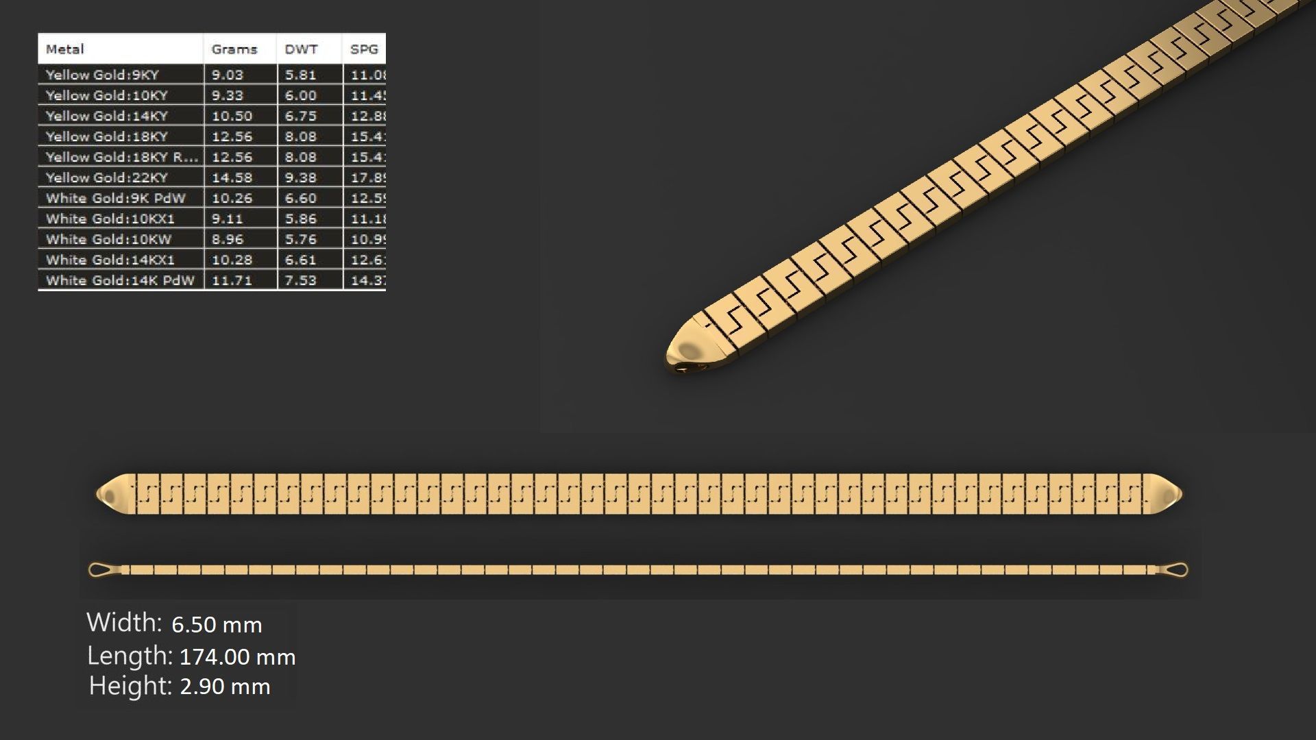 LIGHT WEIGHT LINK CHAIN BRACELT - 90 PIECES READY FOR PRINT 3D print model_13
