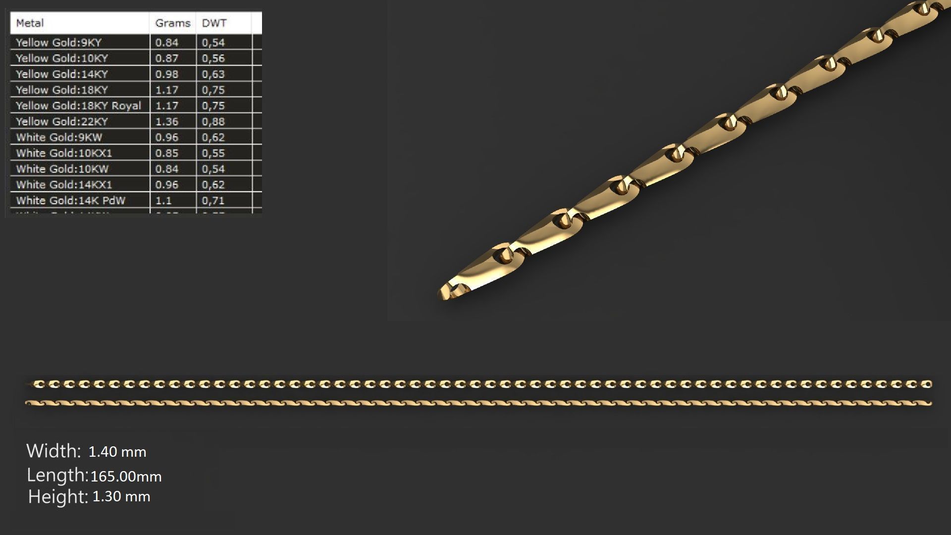 LIGHT WEIGHT LINK CHAIN BRACELT - 90 PIECES READY FOR PRINT 3D print model_65