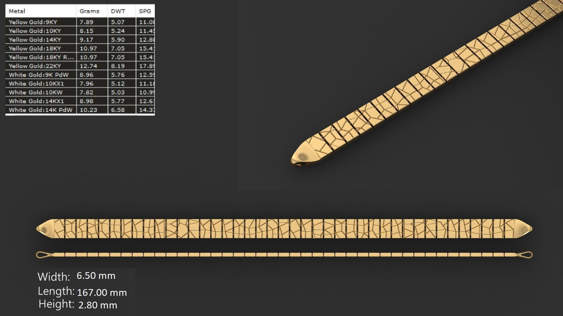 LIGHT WEIGHT LINK CHAIN BRACELT - 90 PIECES READY FOR PRINT 3D print model_15