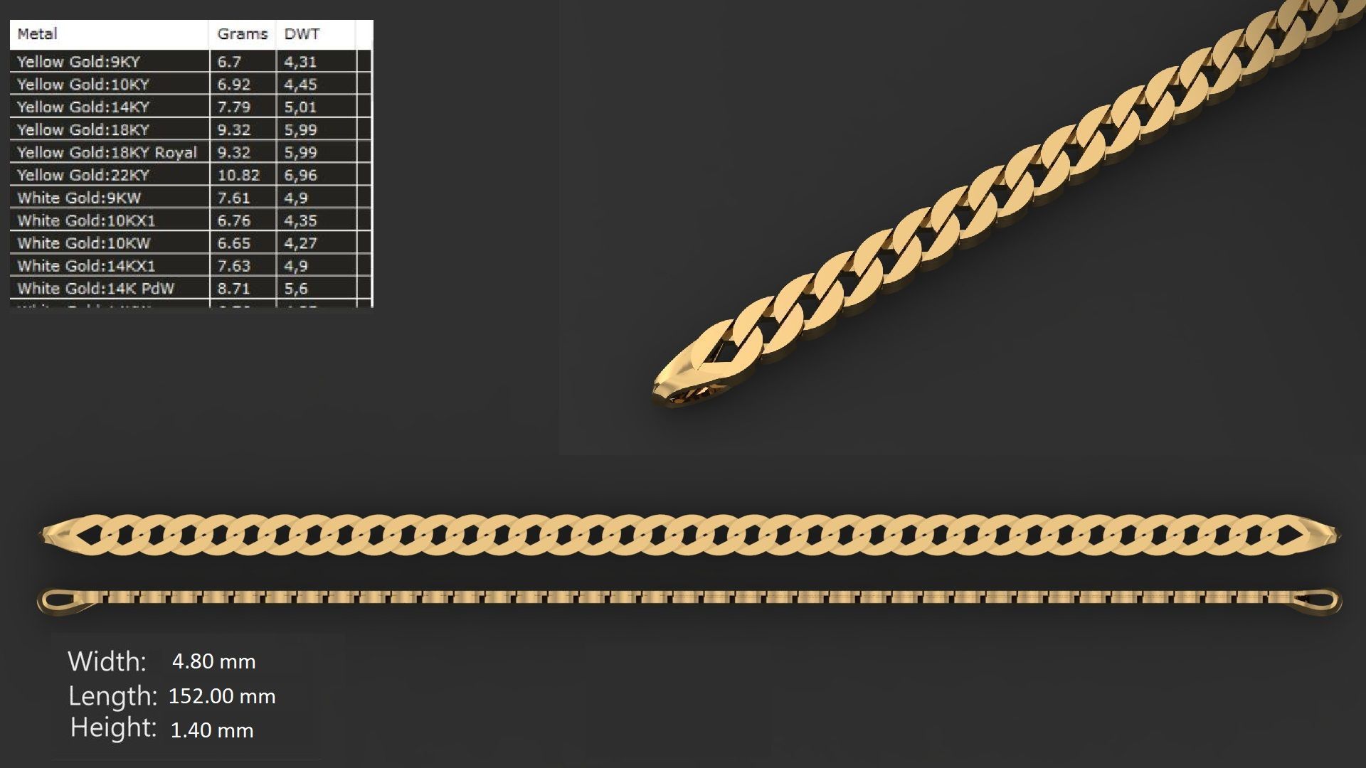 54 LINK CHAIN BRACELT FOR BOYS  3D print model_22