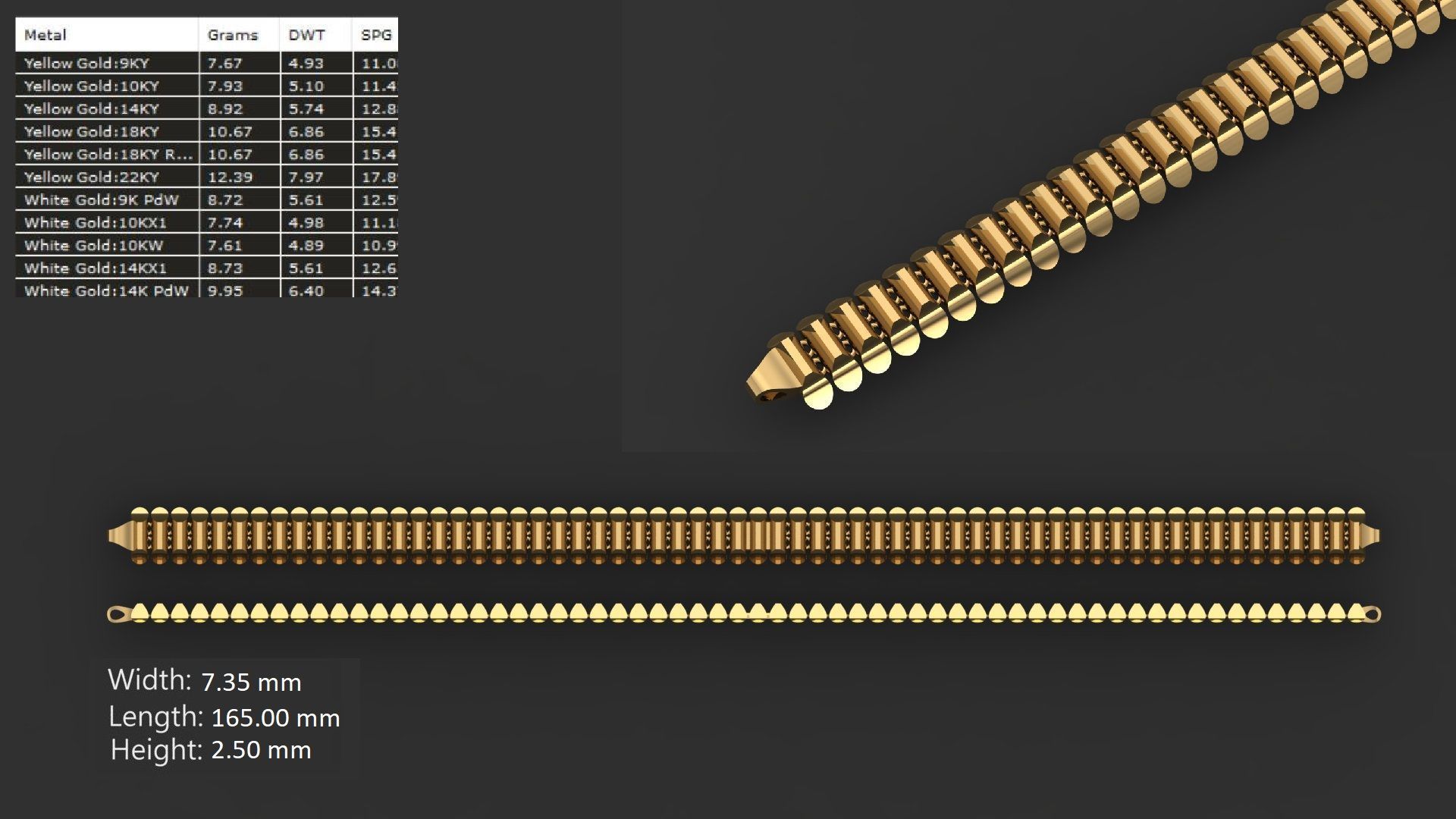 54 LINK CHAIN BRACELT FOR BOYS  3D print model_11