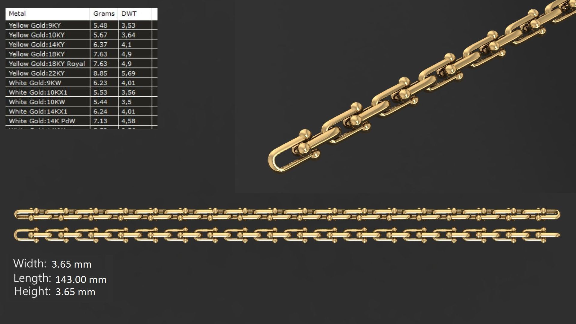 54 LINK CHAIN BRACELT FOR BOYS  3D print model_25