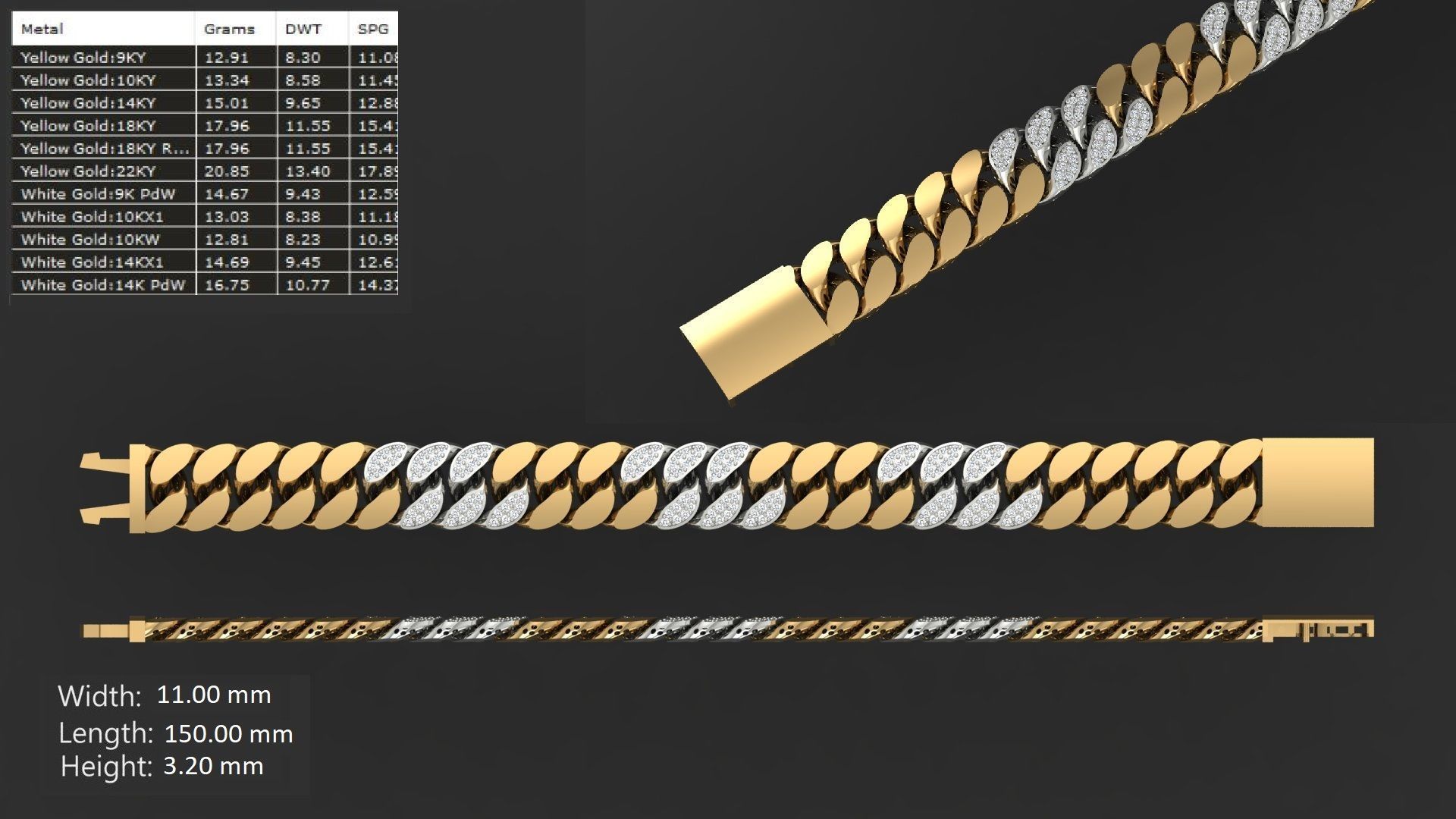 54 LINK CHAIN BRACELT FOR BOYS  3D print model_29