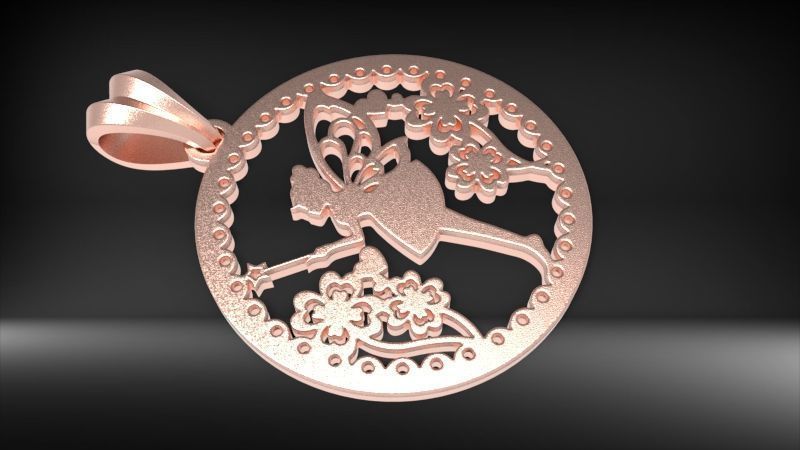 Fairy Pendant Necklace Charm Jewelry 3D print model_11