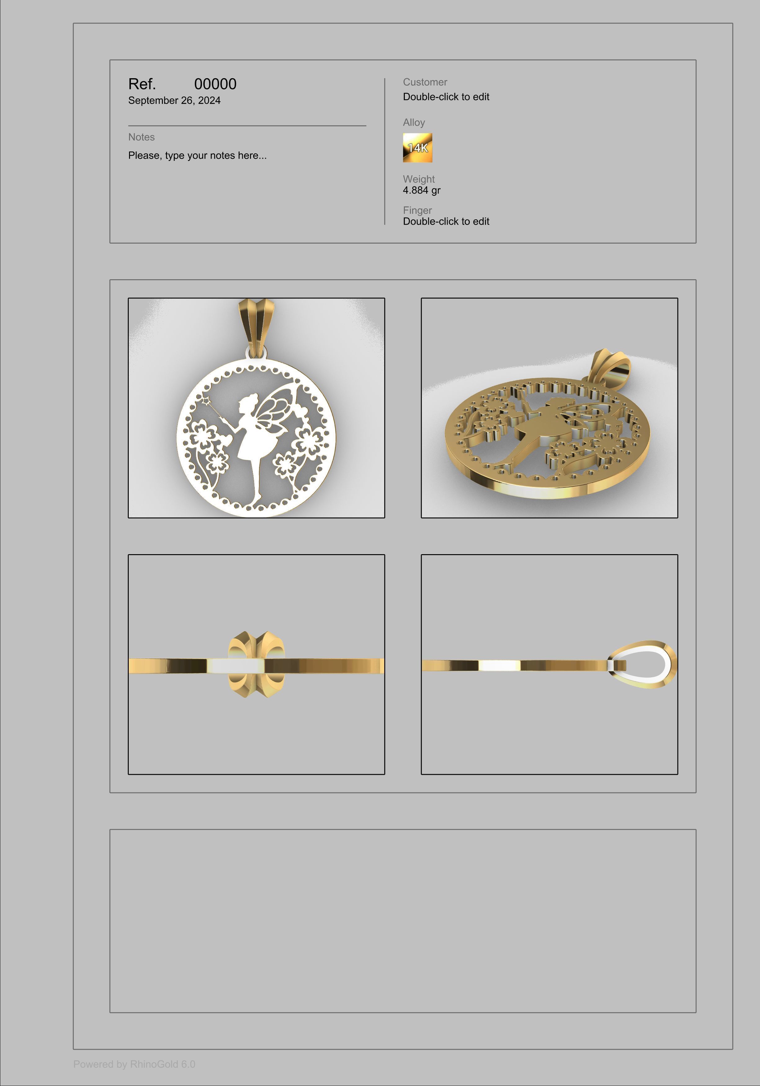 Fairy Pendant Necklace Charm Jewelry 3D print model_5