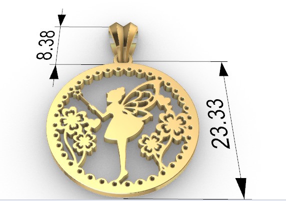 Fairy Pendant Necklace Charm Jewelry 3D print model_7