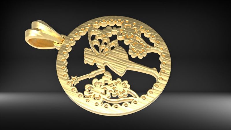 Fairy Pendant Necklace Charm Jewelry 3D print model_2