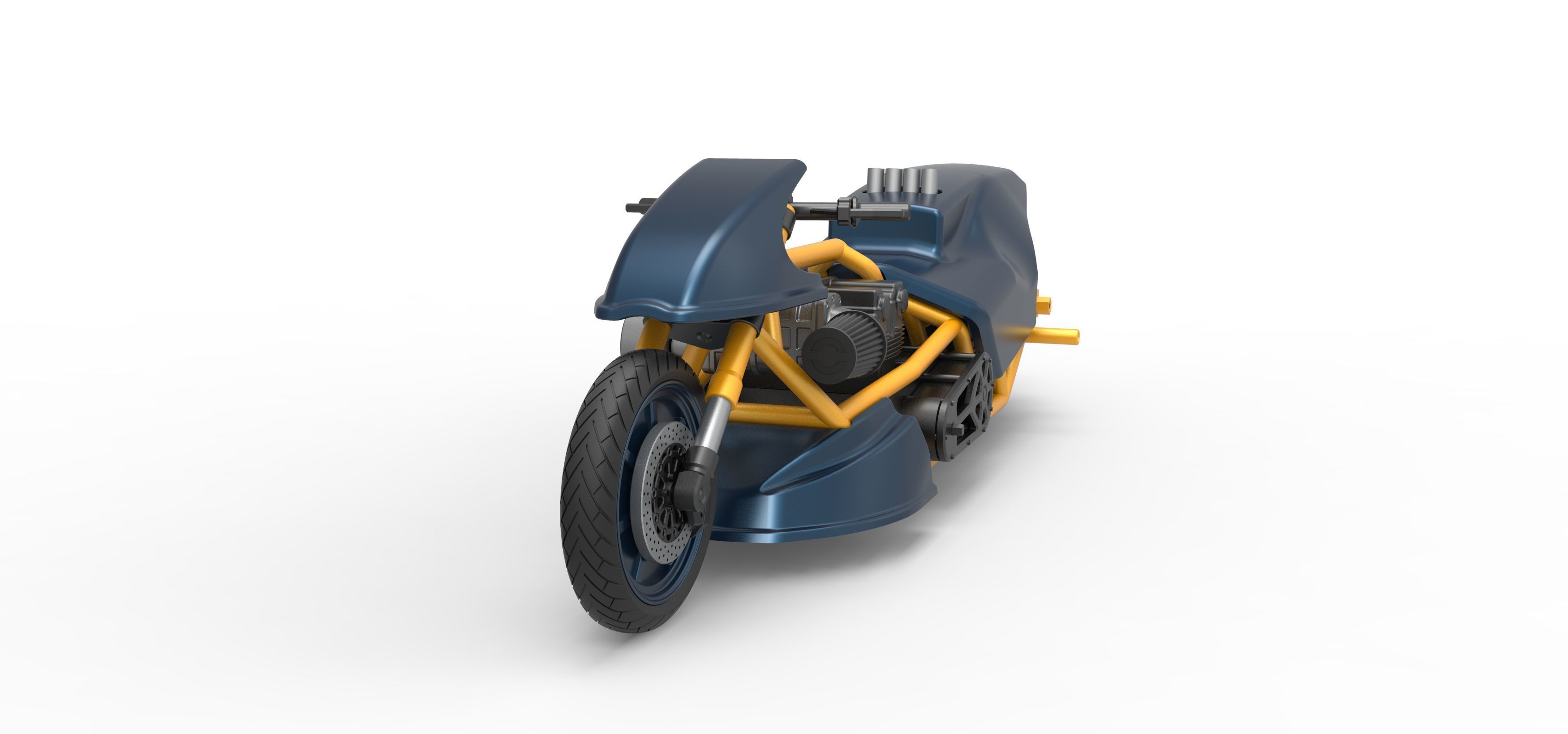 Top fuel Dirt dragster motorcycle Scale 1 to 25 3D print model_5