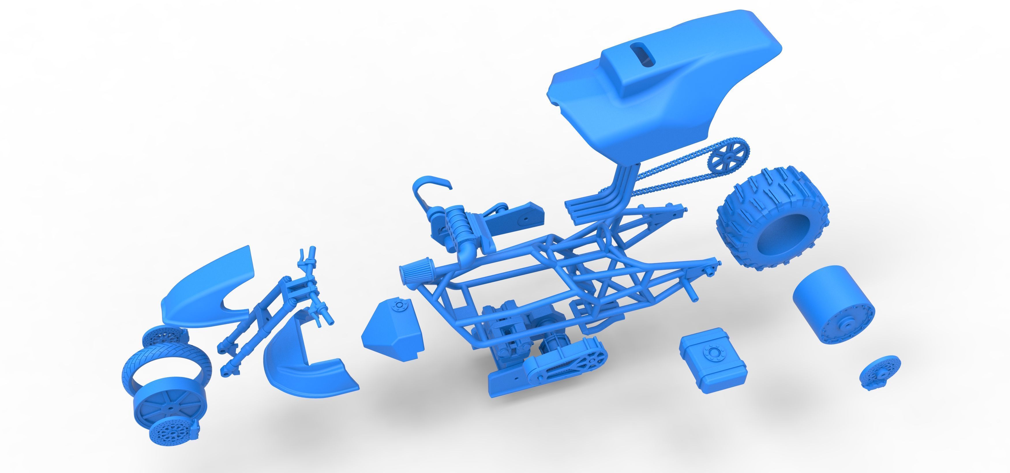 Top fuel Dirt dragster motorcycle Scale 1 to 25 3D print model_56