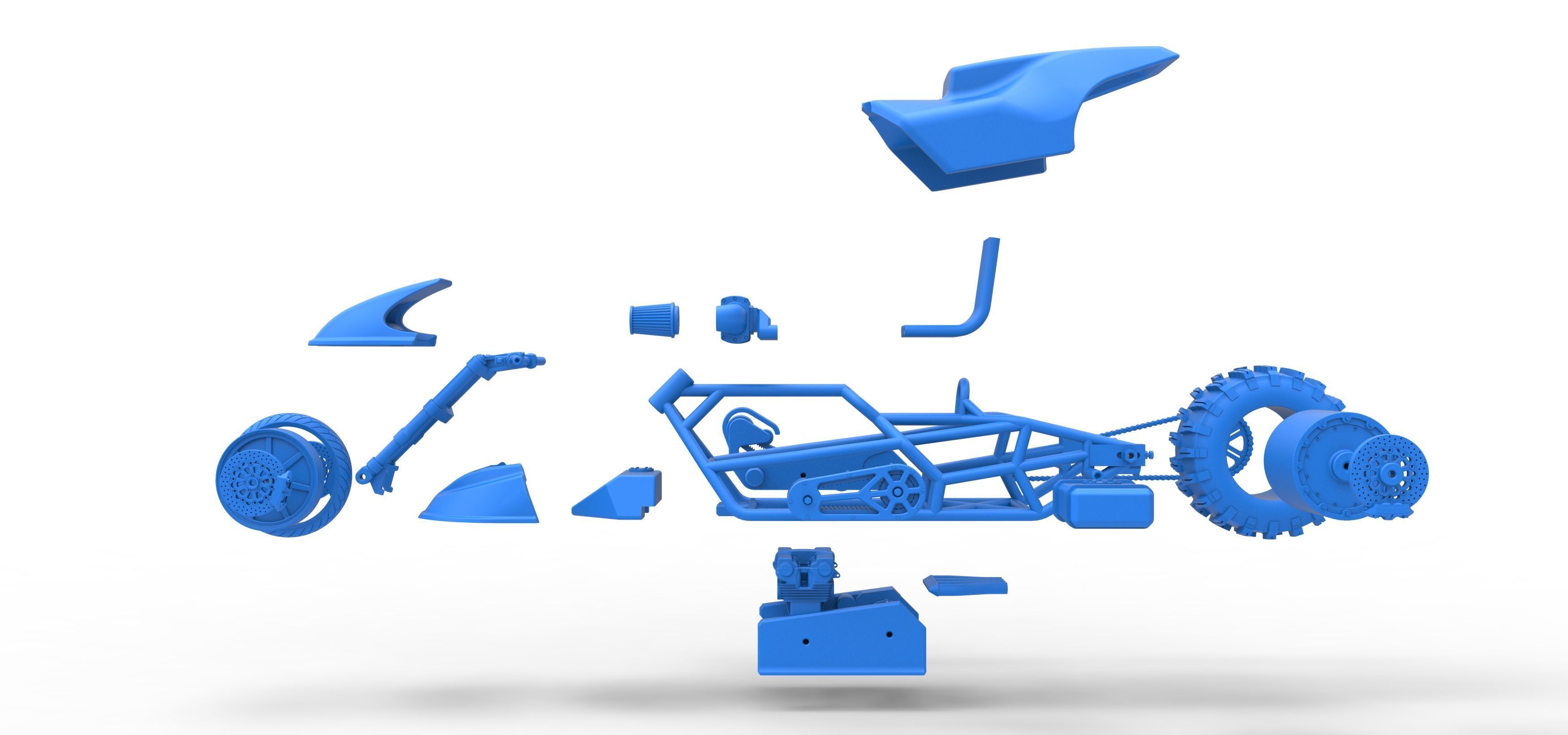 Top fuel Dirt dragster motorcycle Scale 1 to 25 3D print model_59