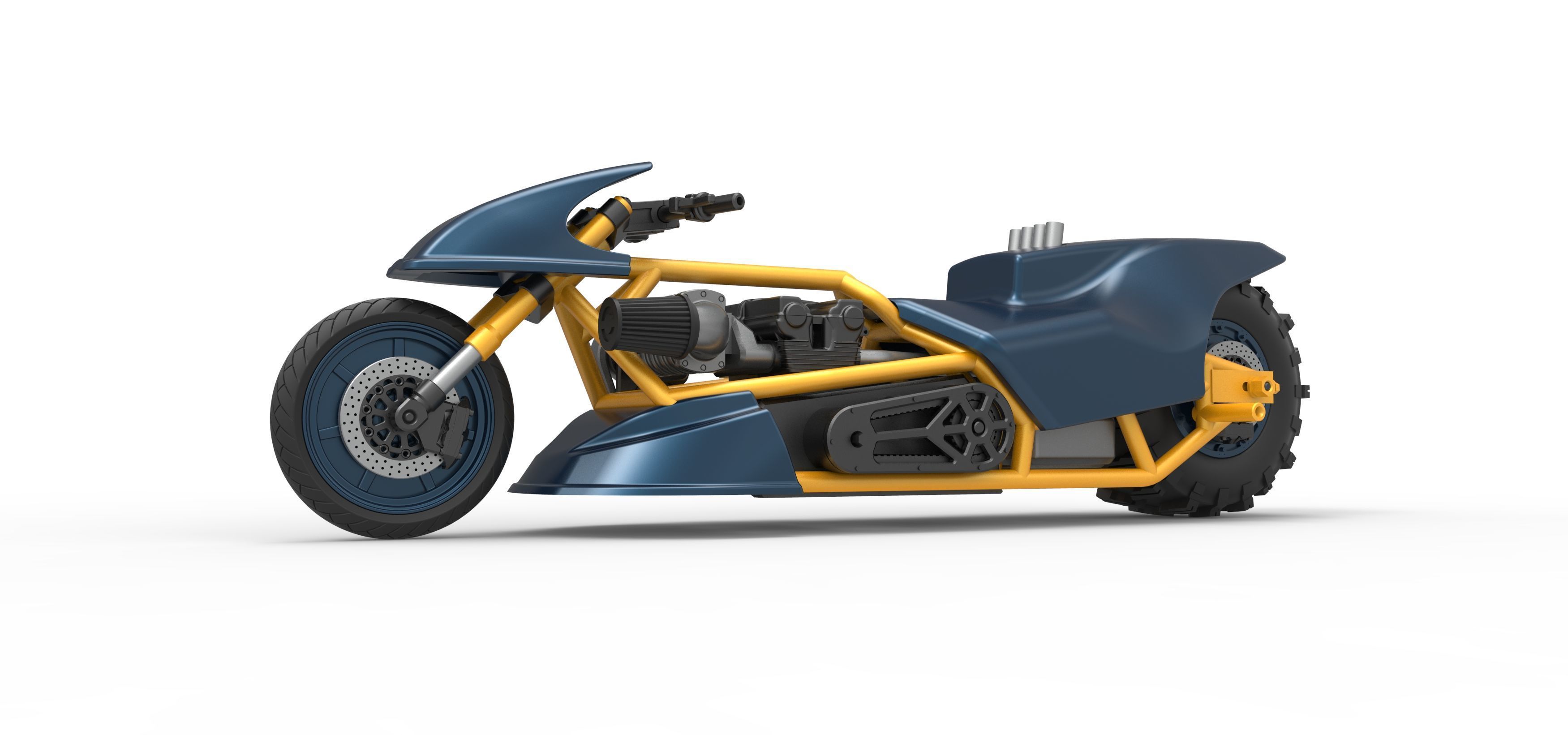 Top fuel Dirt dragster motorcycle Scale 1 to 25 3D print model_2