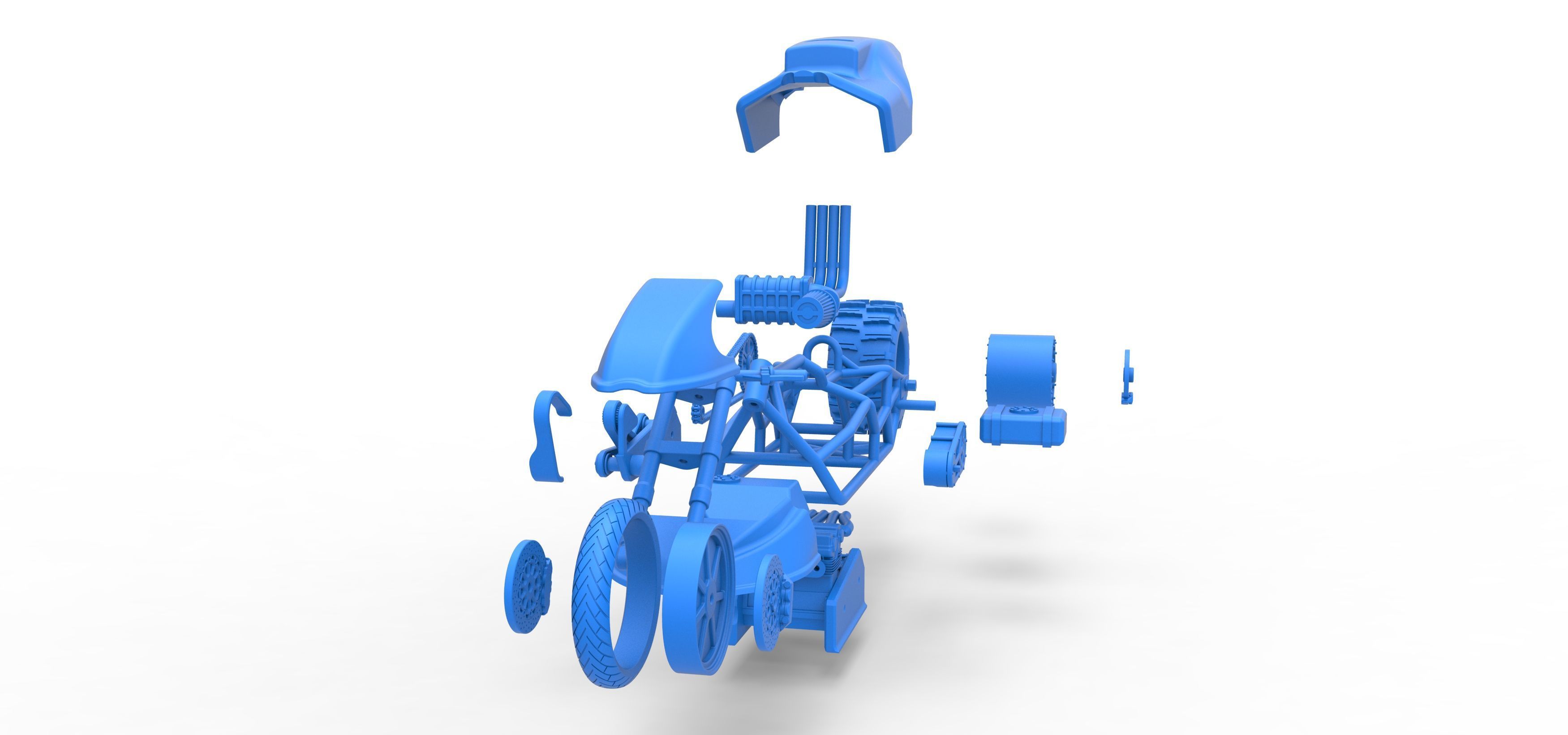 Top fuel Dirt dragster motorcycle Scale 1 to 25 3D print model_58