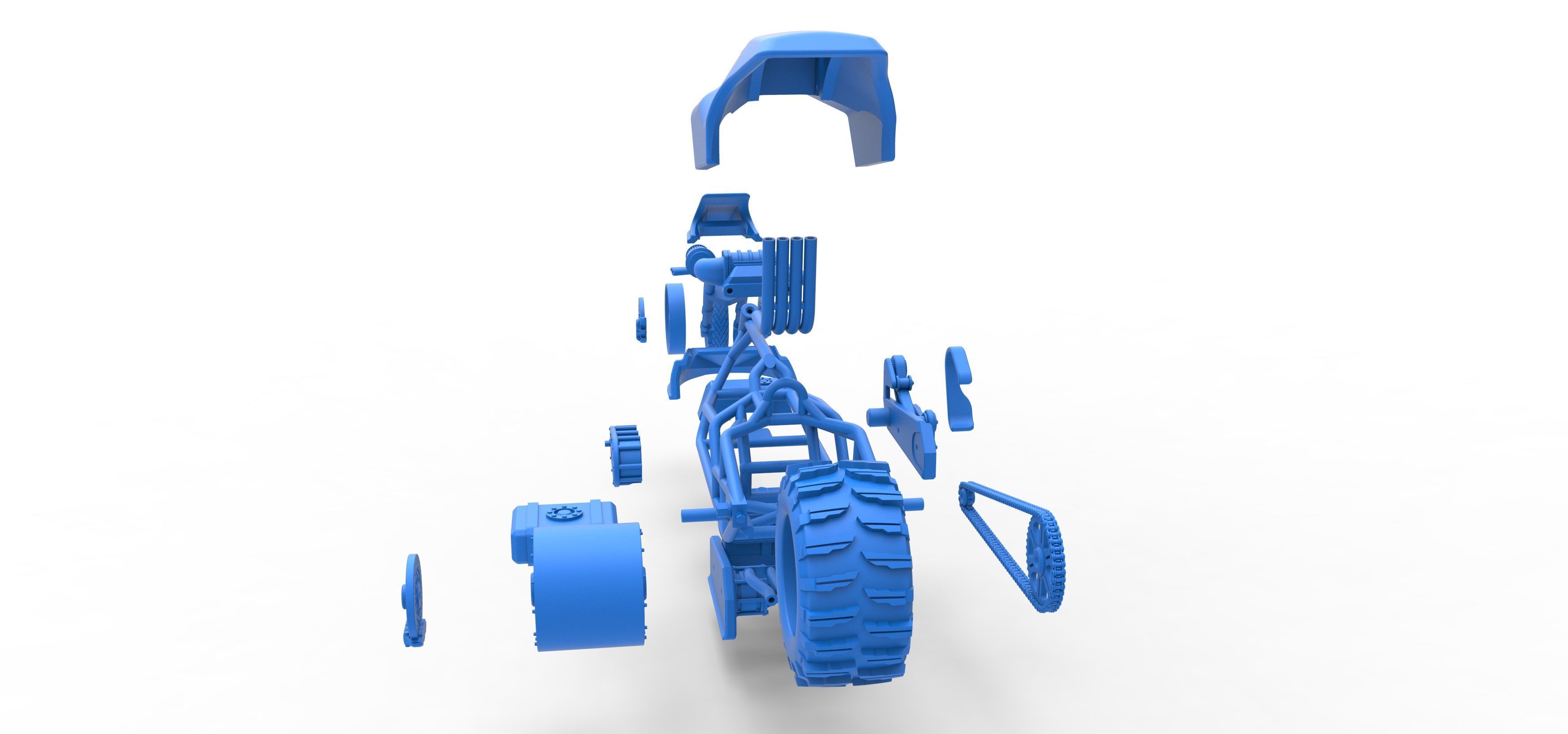 Top fuel Dirt dragster motorcycle Scale 1 to 25 3D print model_62