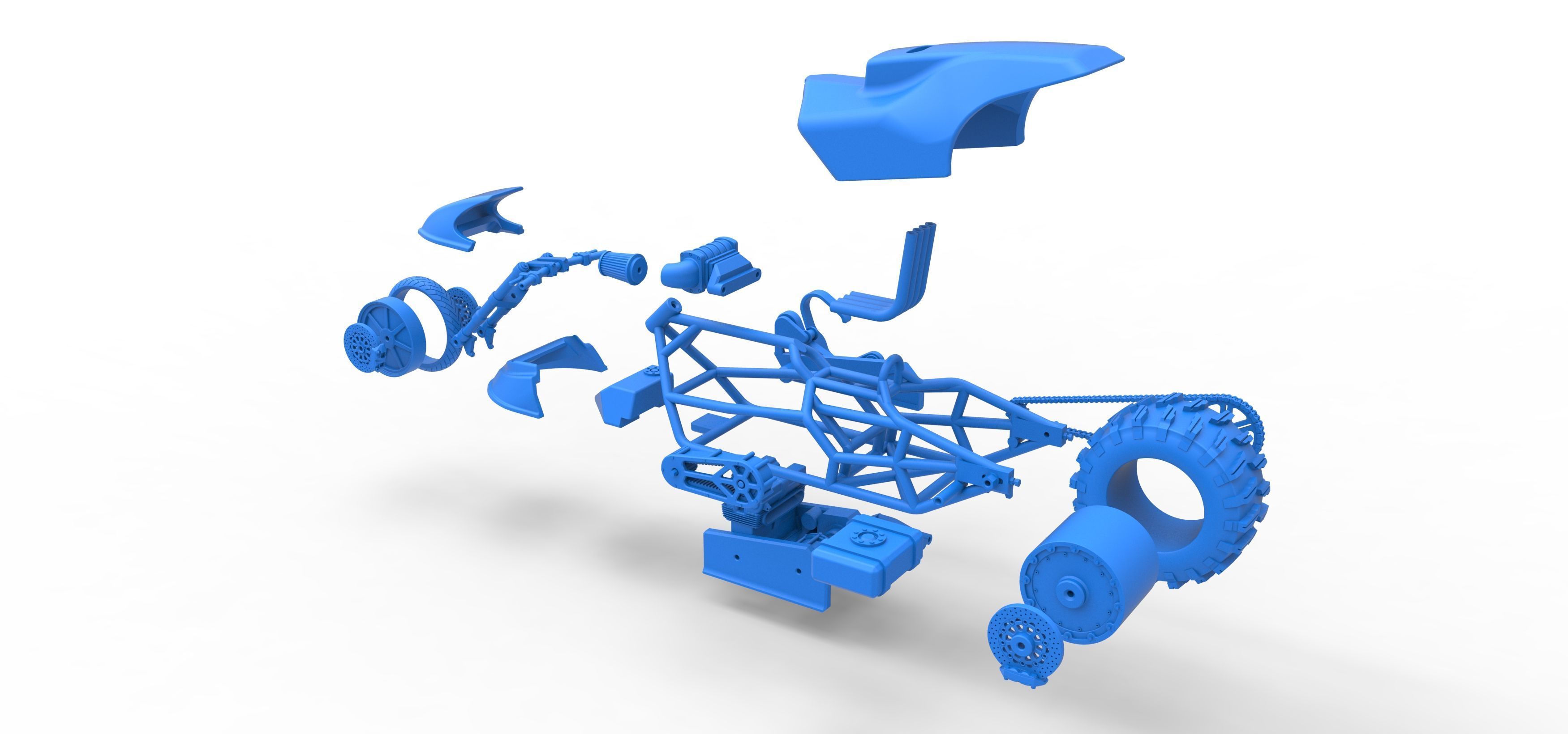 Top fuel Dirt dragster motorcycle Scale 1 to 25 3D print model_61