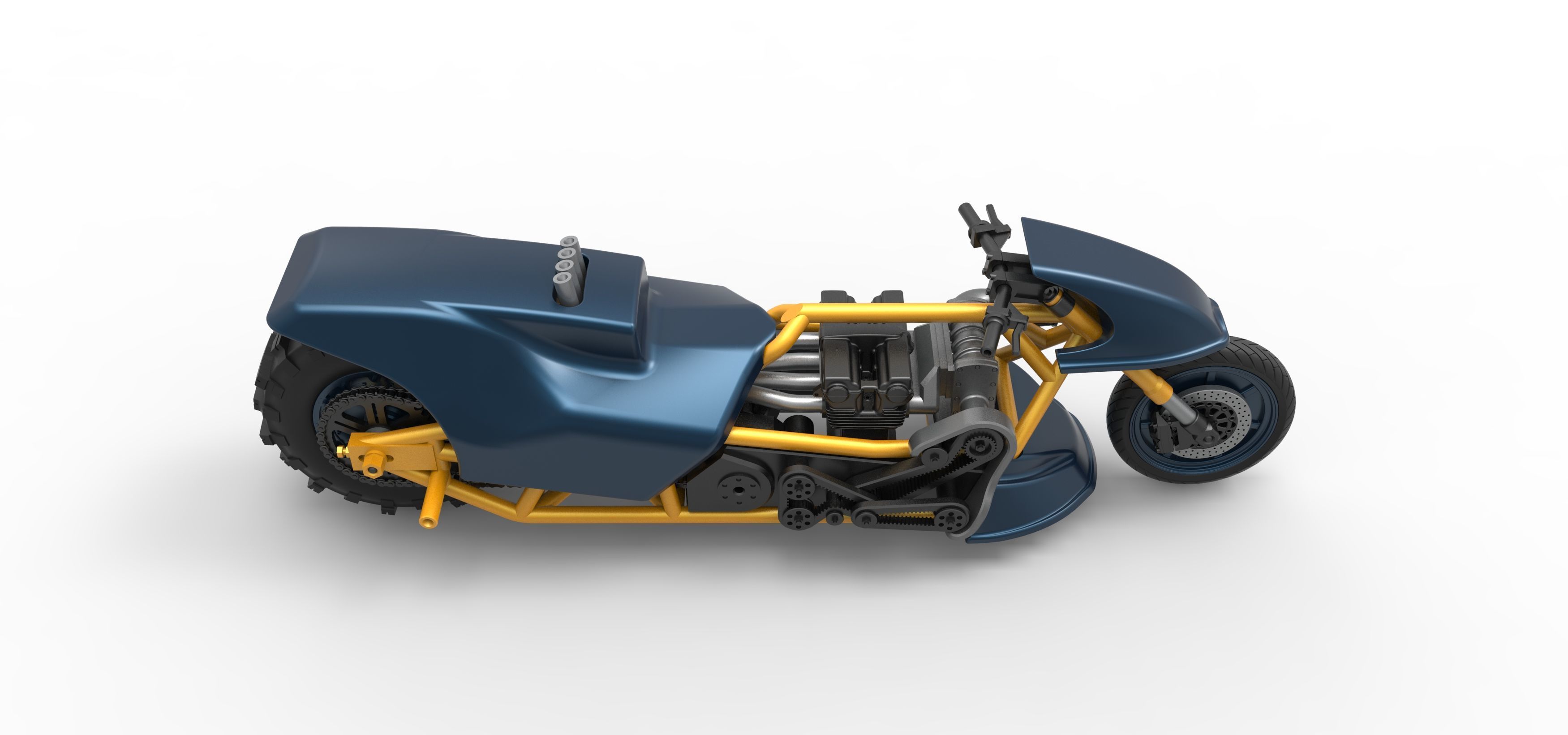 Top fuel Dirt dragster motorcycle Scale 1 to 25 3D print model_23