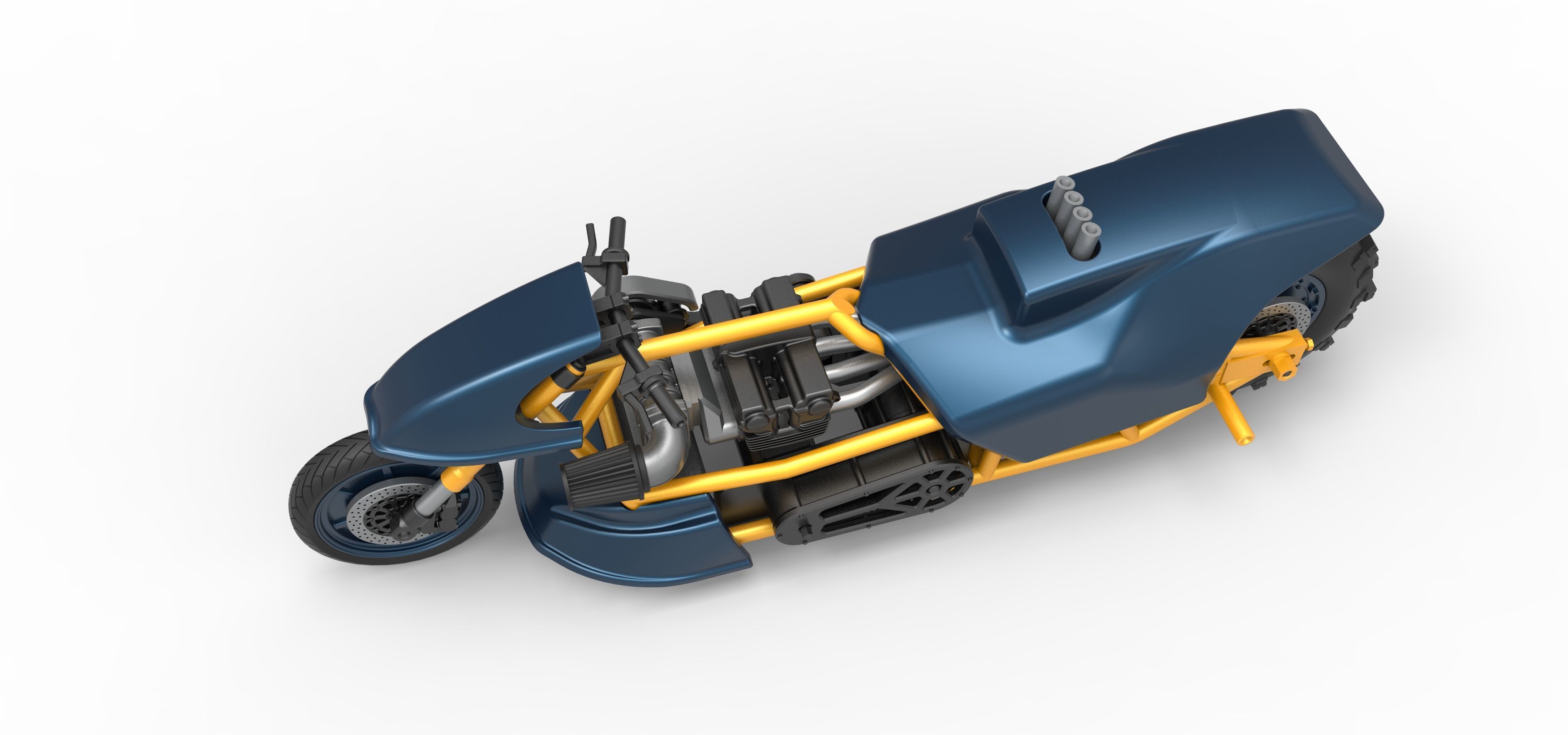 Top fuel Dirt dragster motorcycle Scale 1 to 25 3D print model_4