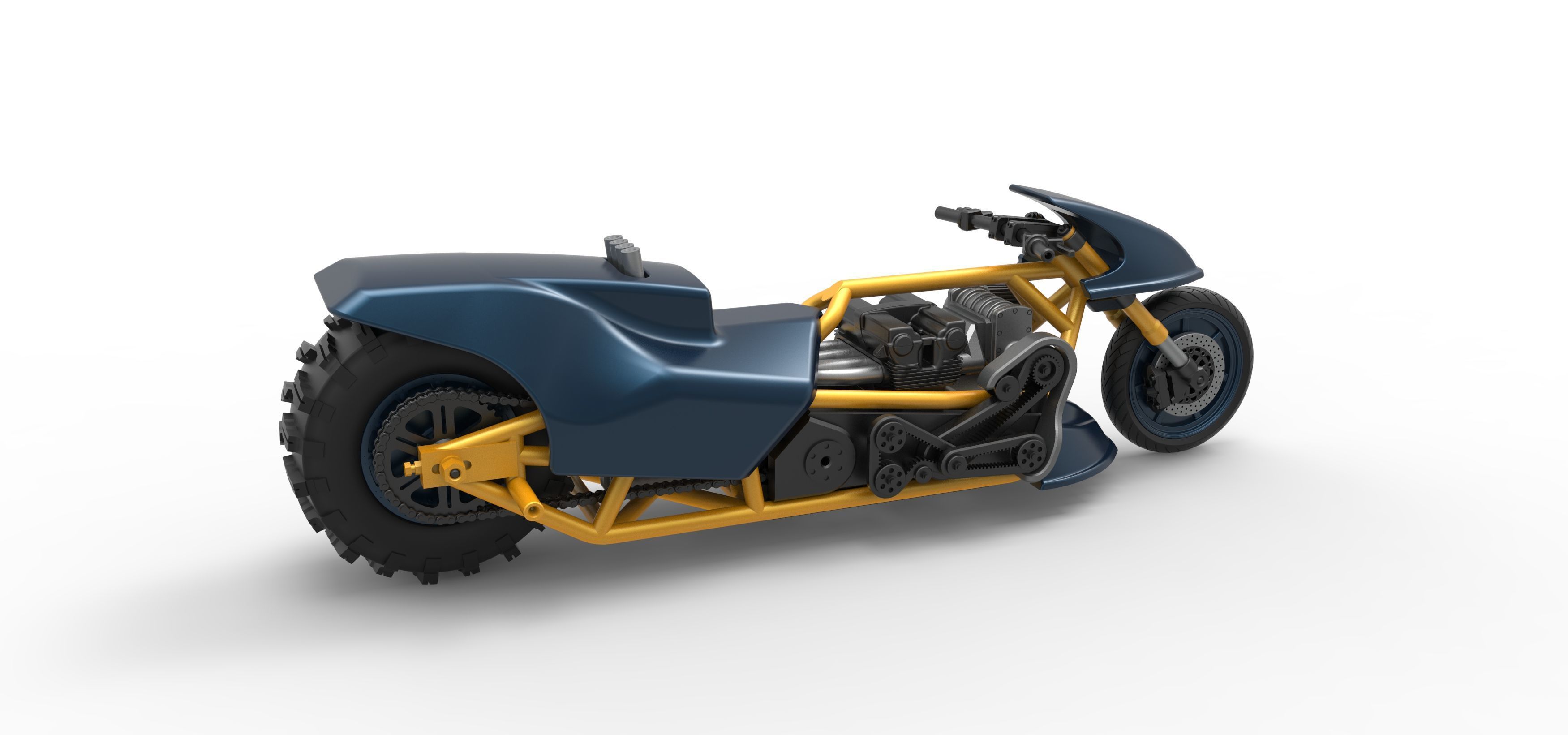 Top fuel Dirt dragster motorcycle Scale 1 to 25 3D print model_20