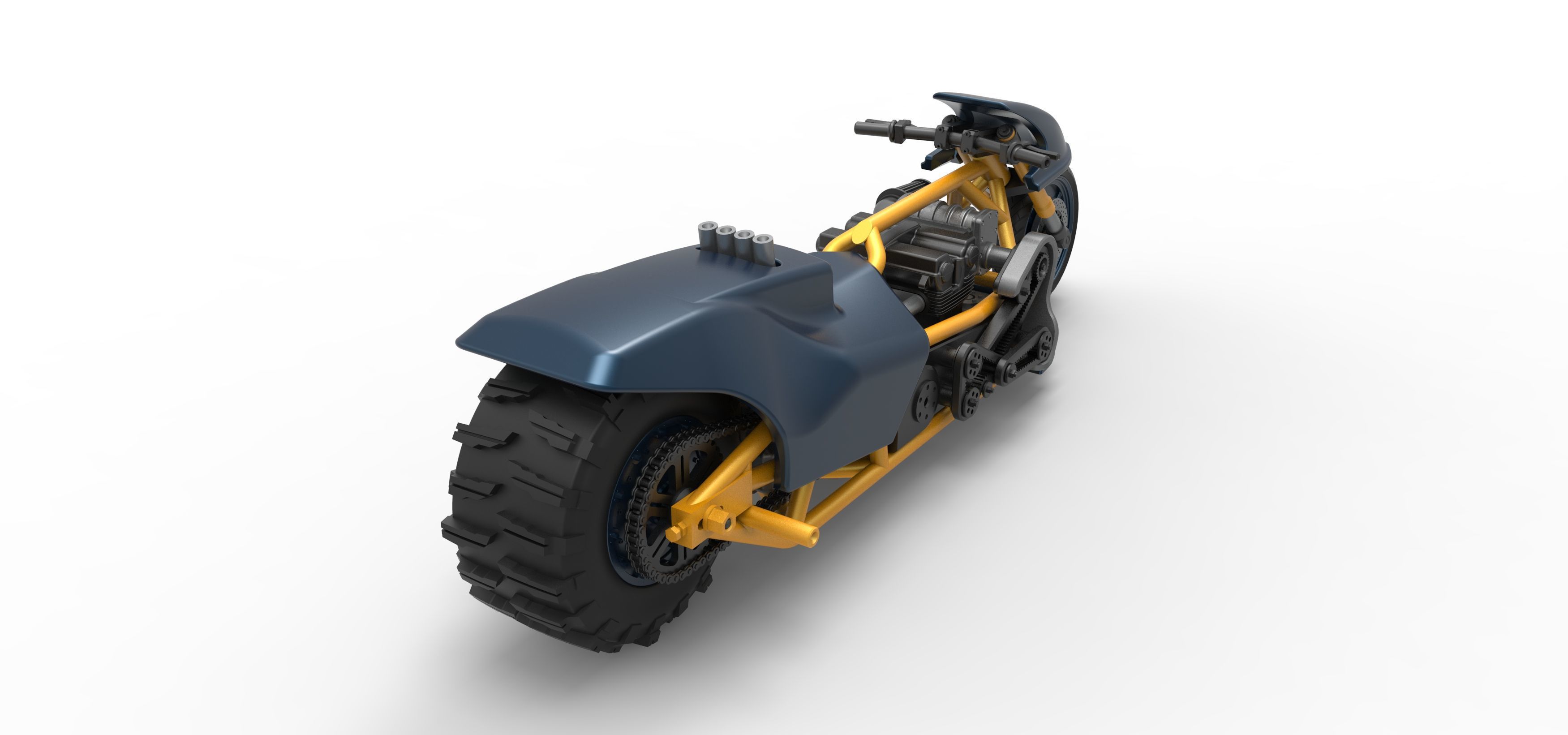 Top fuel Dirt dragster motorcycle Scale 1 to 25 3D print model_18