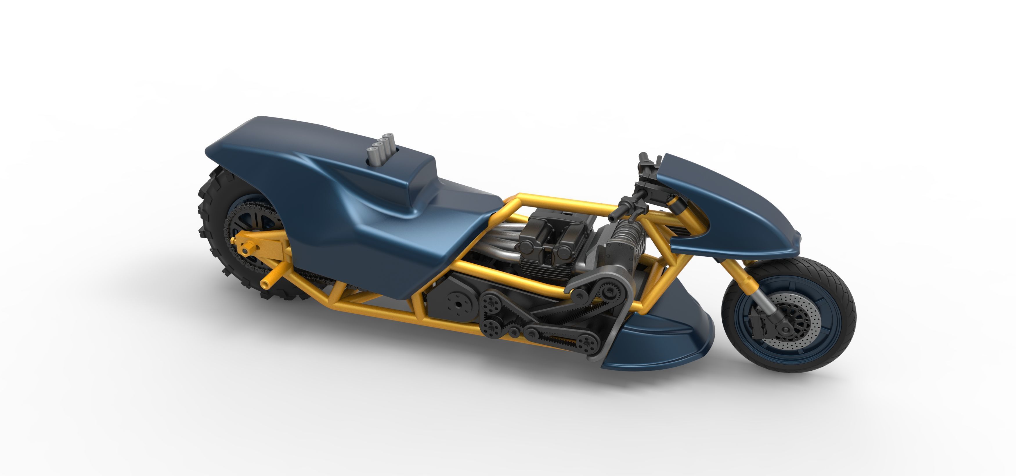 Top fuel Dirt dragster motorcycle Scale 1 to 25 3D print model_24