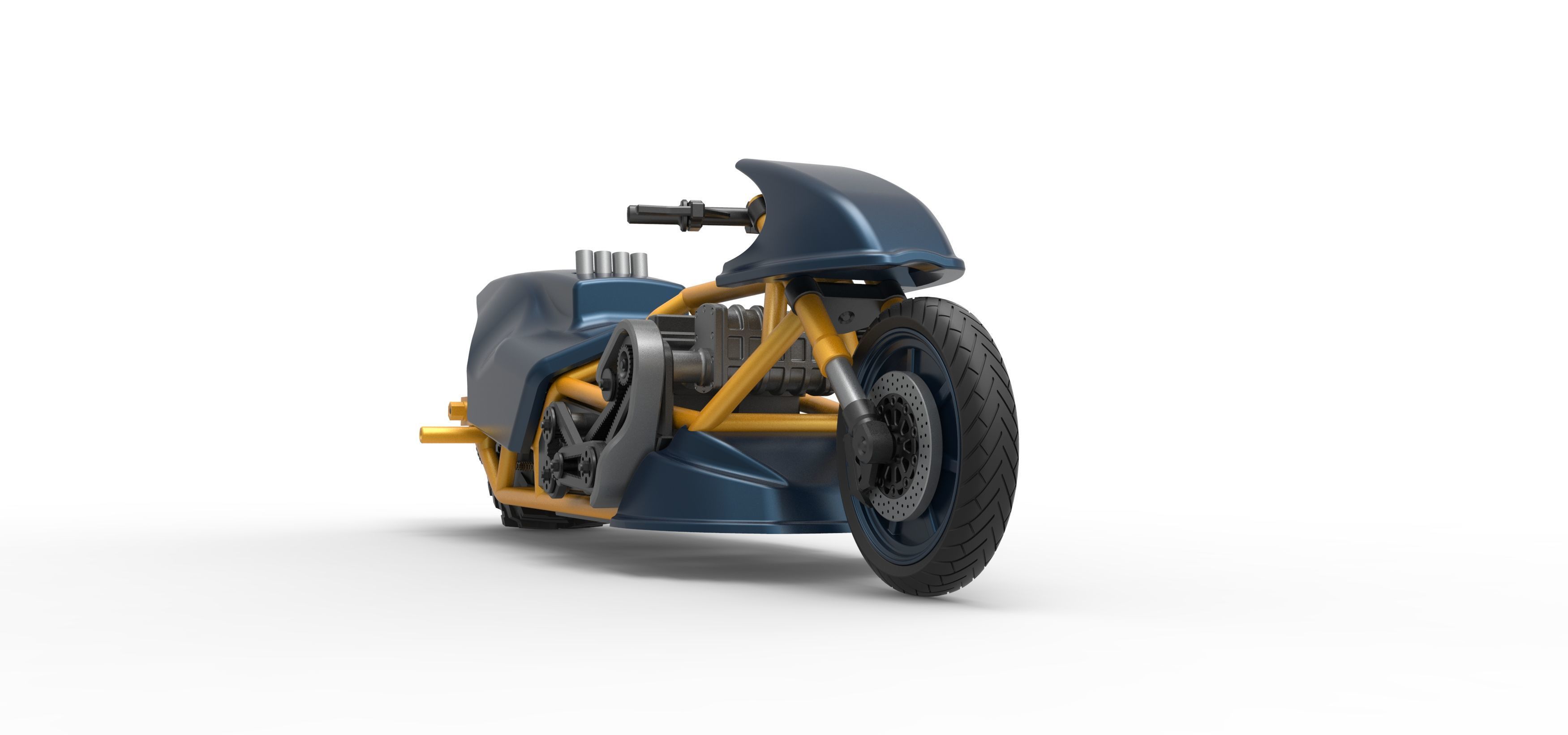 Top fuel Dirt dragster motorcycle Scale 1 to 25 3D print model_27