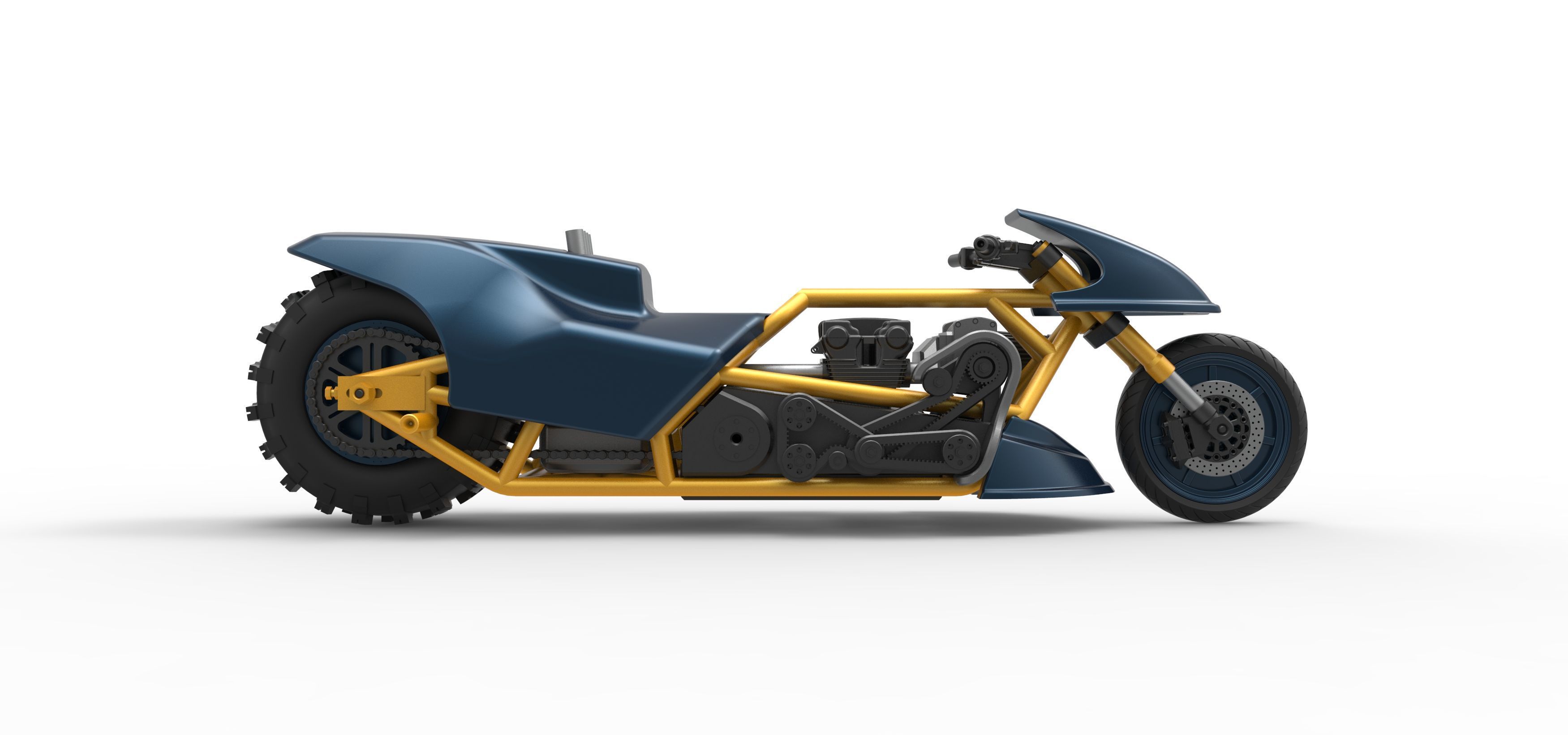 Top fuel Dirt dragster motorcycle Scale 1 to 25 3D print model_22