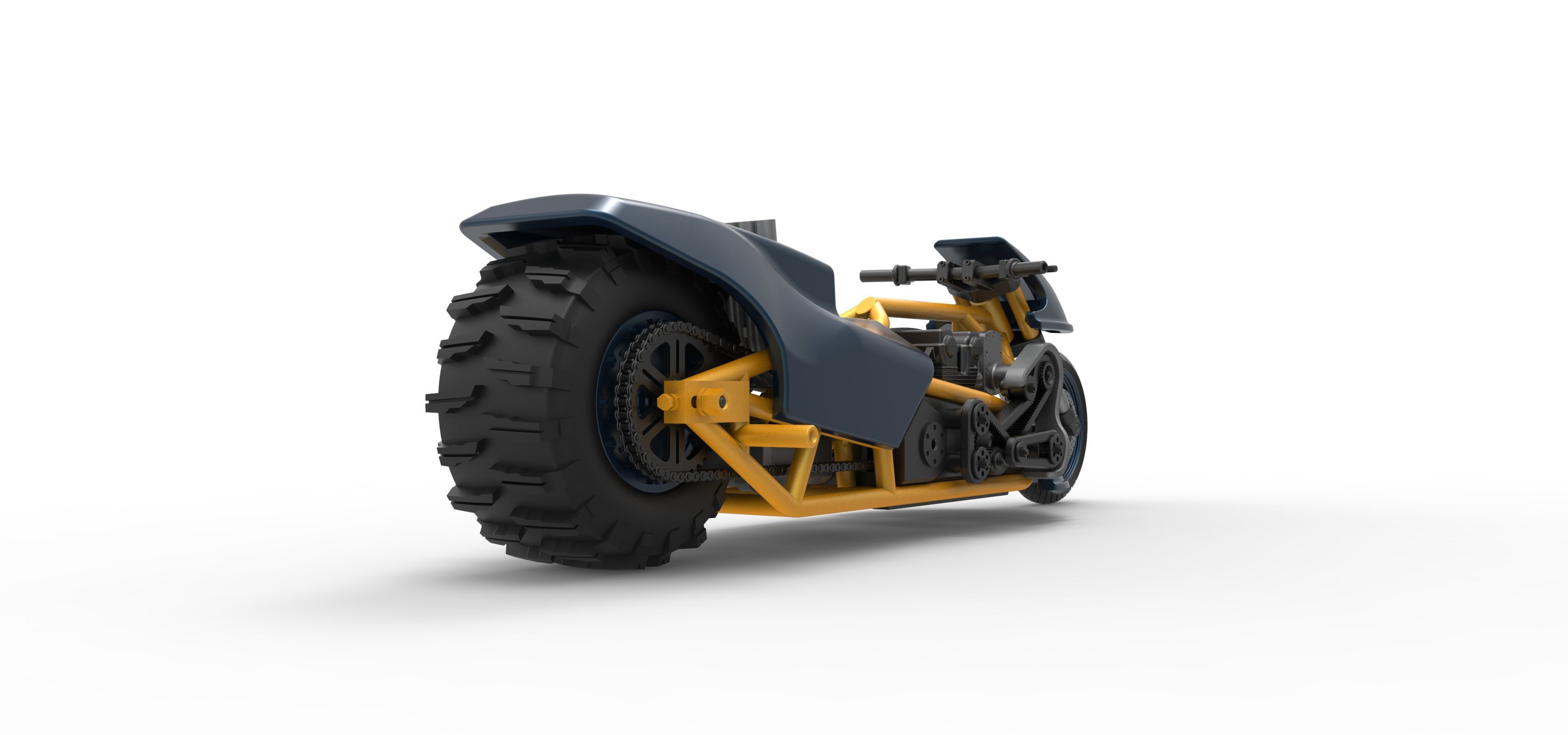 Top fuel Dirt dragster motorcycle Scale 1 to 25 3D print model_19