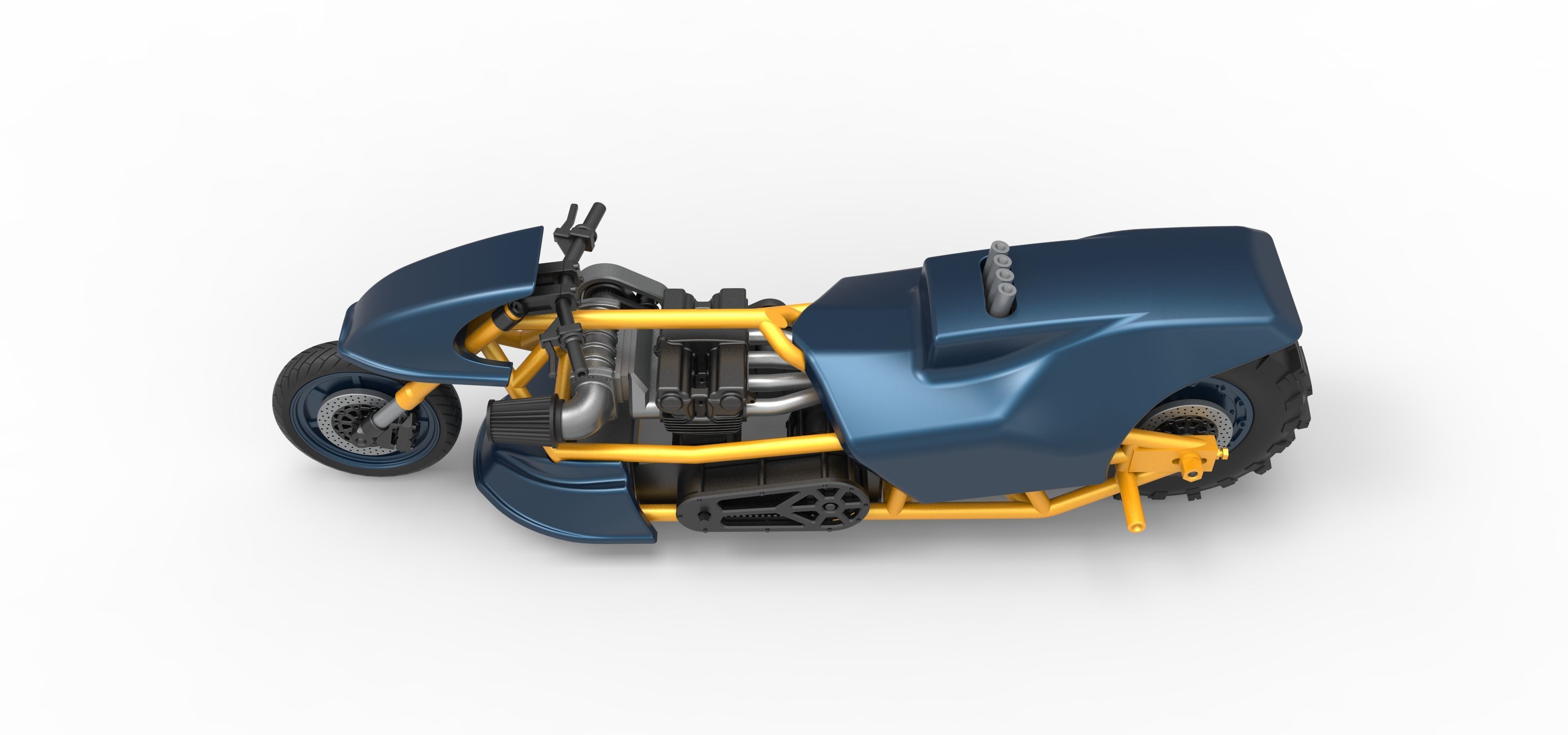 Top fuel Dirt dragster motorcycle Scale 1 to 25 3D print model_10