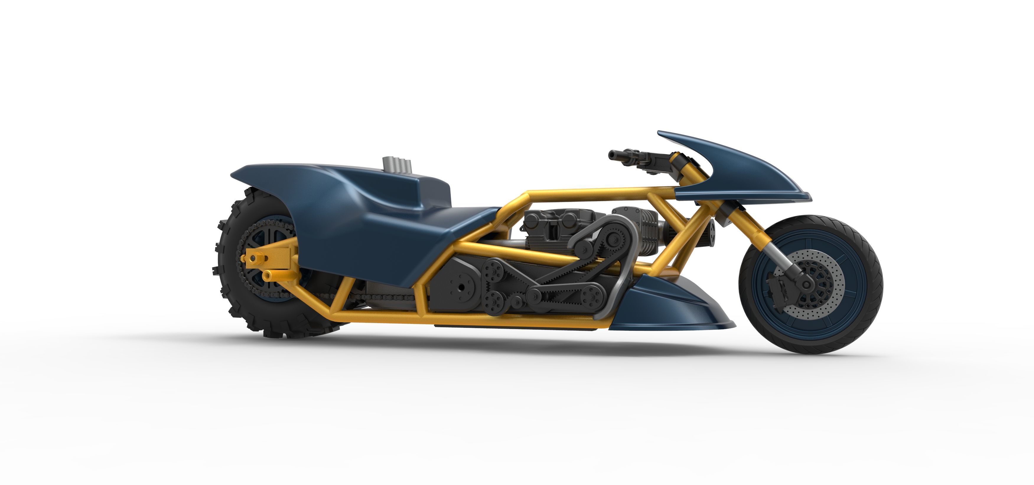 Top fuel Dirt dragster motorcycle Scale 1 to 25 3D print model_25