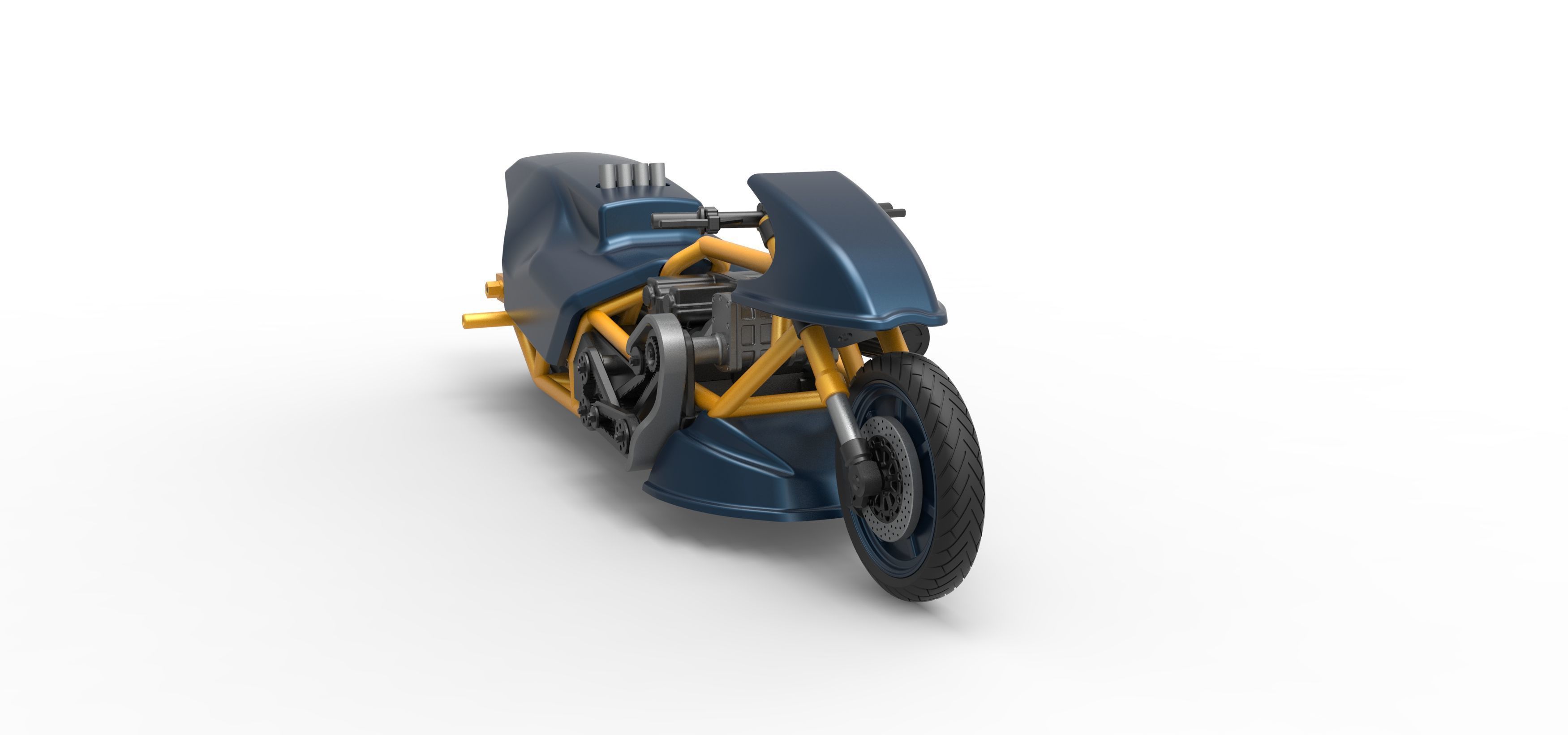 Top fuel Dirt dragster motorcycle Scale 1 to 25 3D print model_26