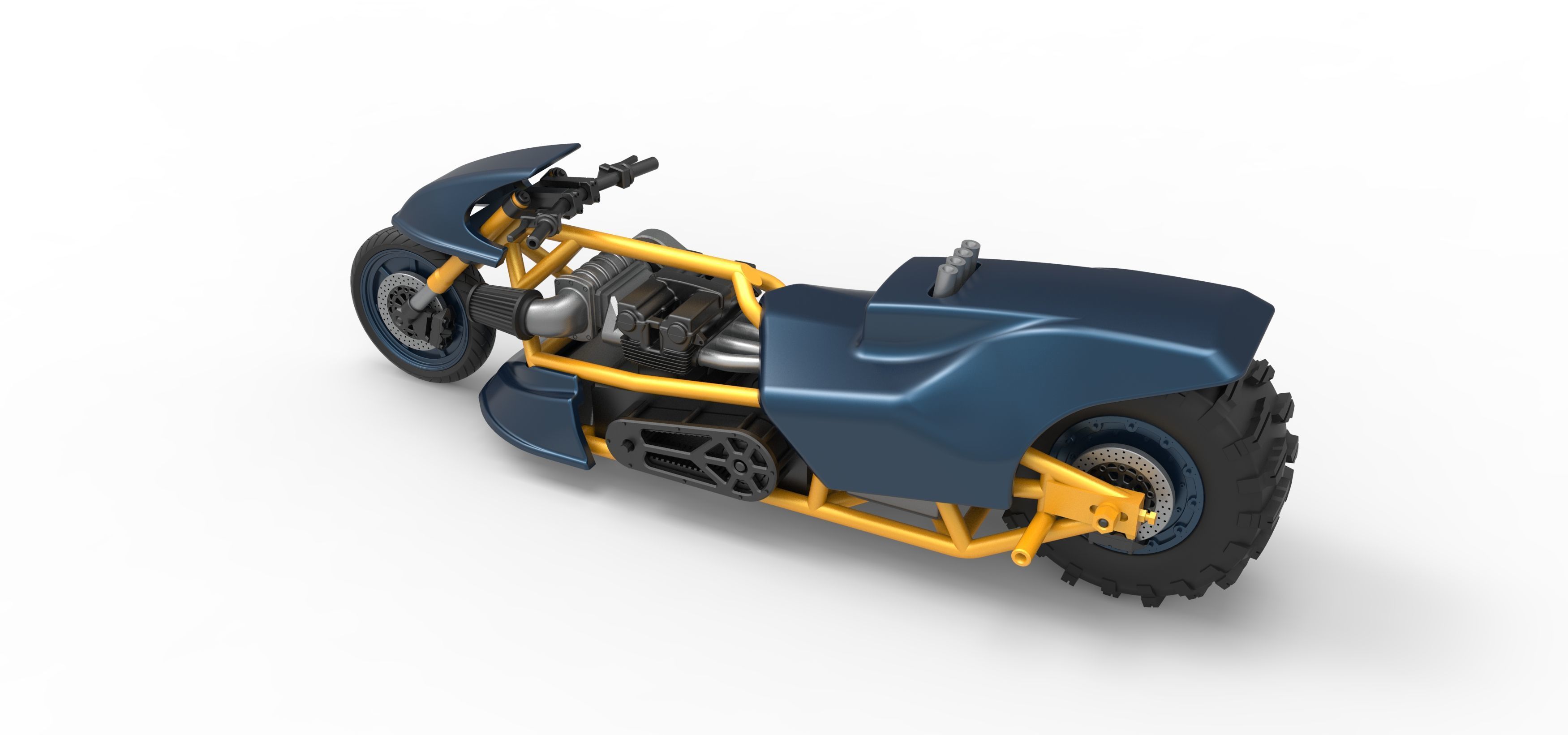 Top fuel Dirt dragster motorcycle Scale 1 to 25 3D print model_12