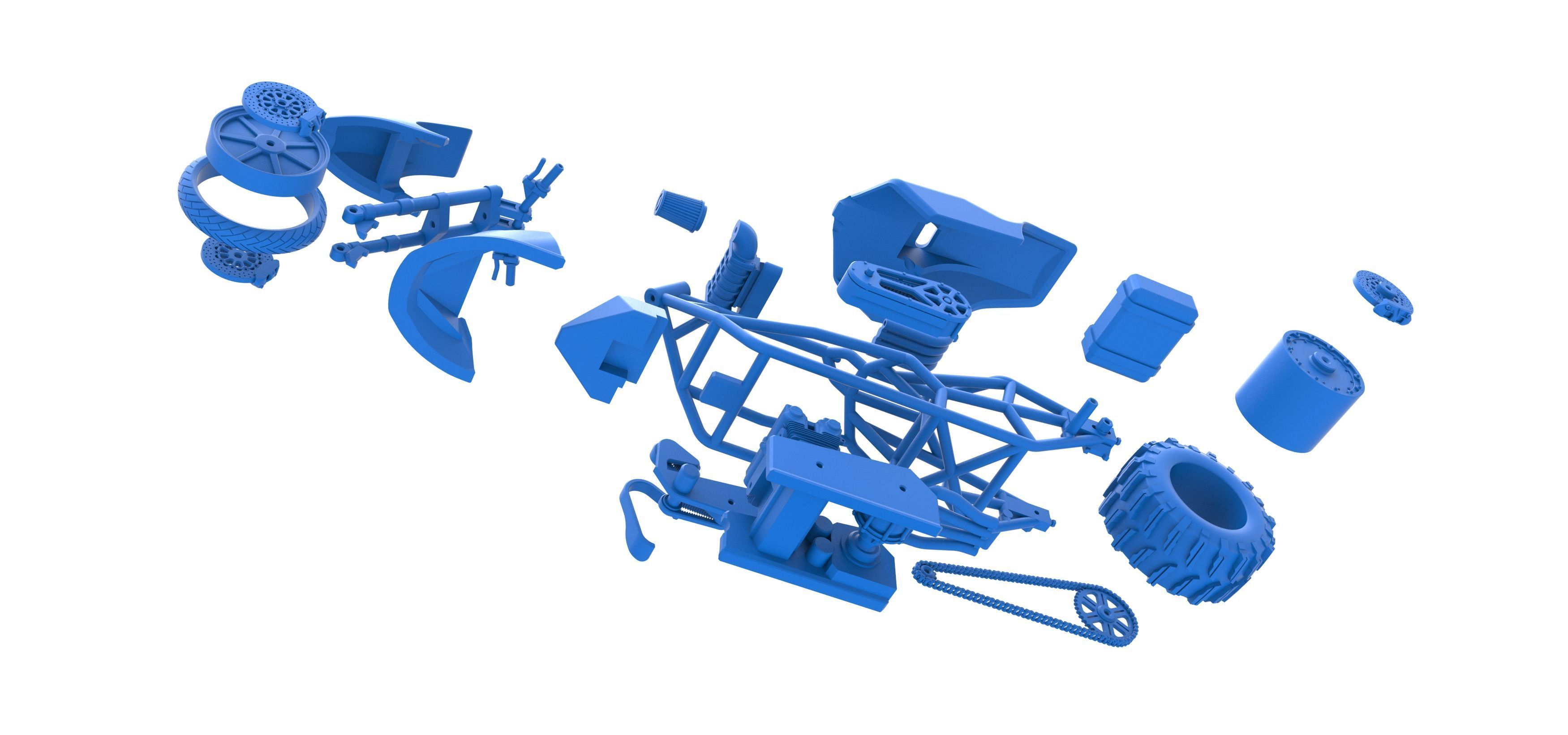 Top fuel Dirt dragster motorcycle Scale 1 to 25 3D print model_57