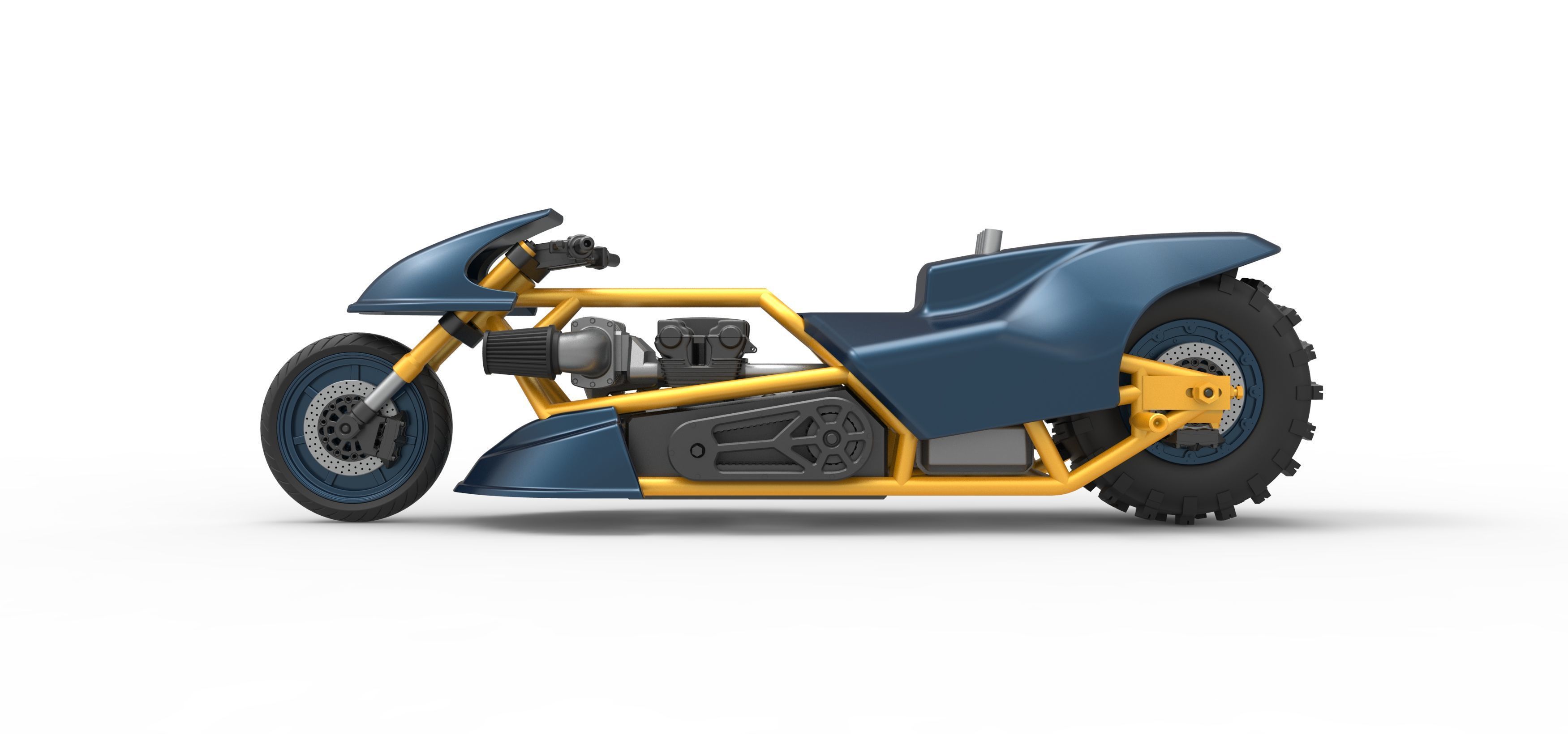 Top fuel Dirt dragster motorcycle Scale 1 to 25 3D print model_9