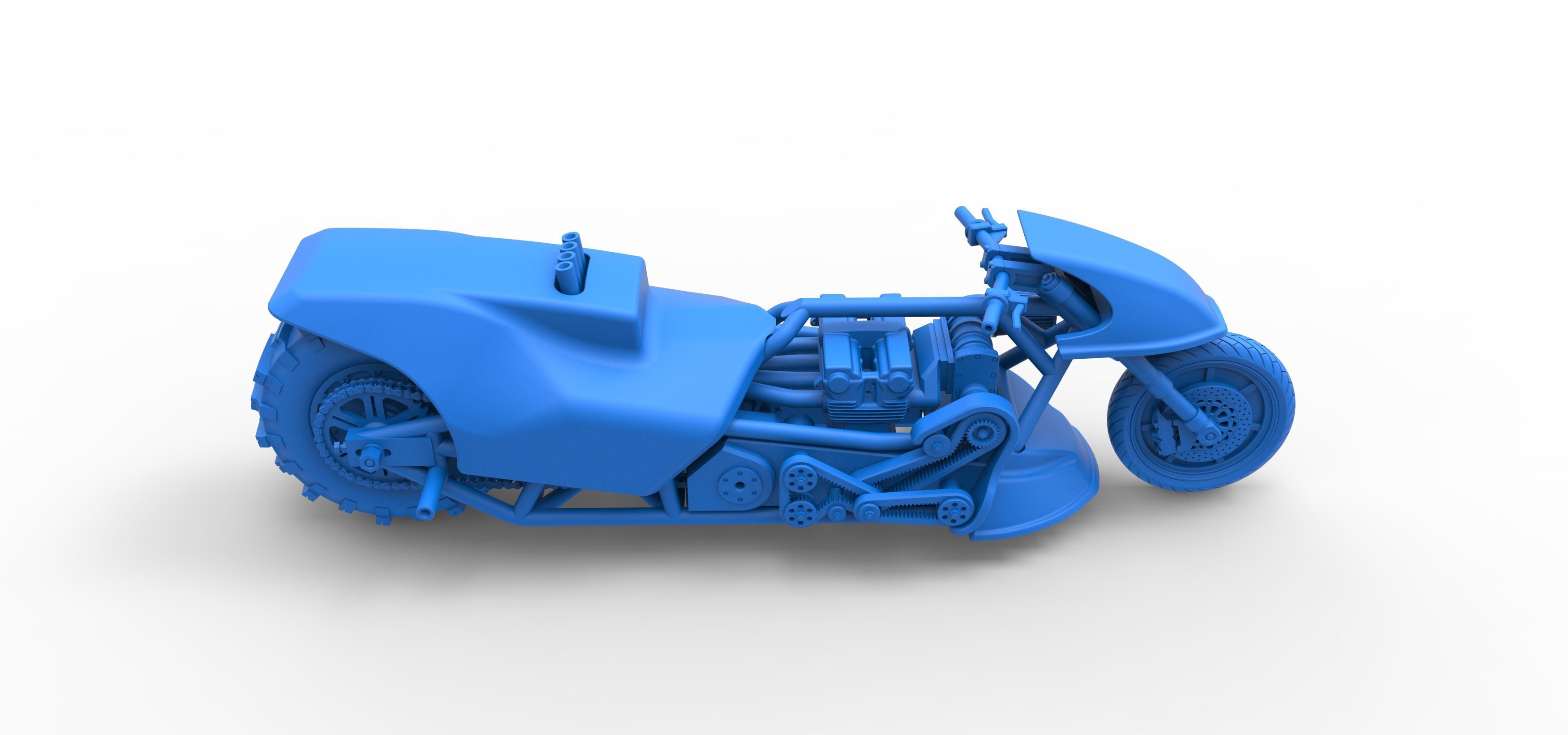 Top fuel Dirt dragster motorcycle Scale 1 to 25 3D print model_50