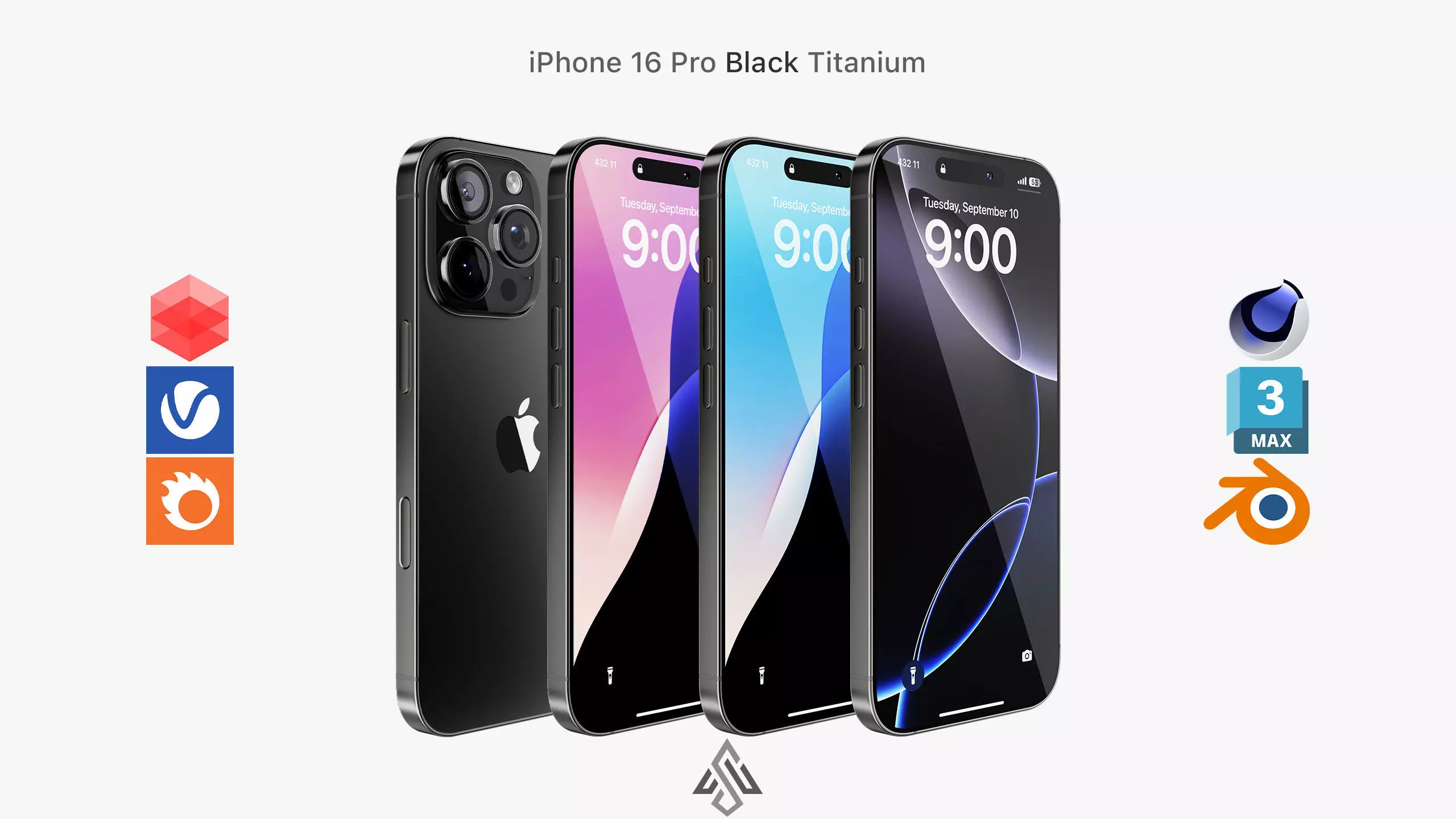 Apple iPhone 16 Pro Black Titanium 3D model