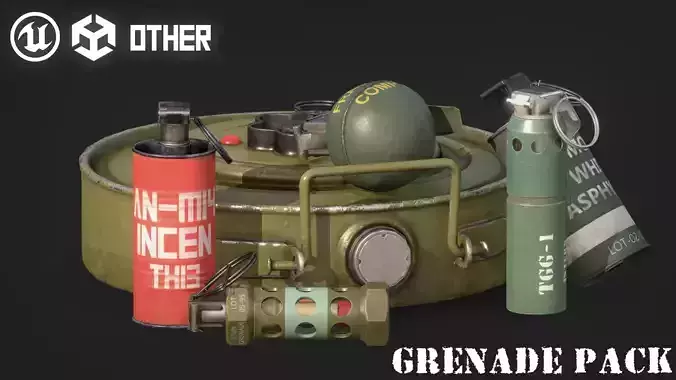 Hand Grenade Pack Game Asset