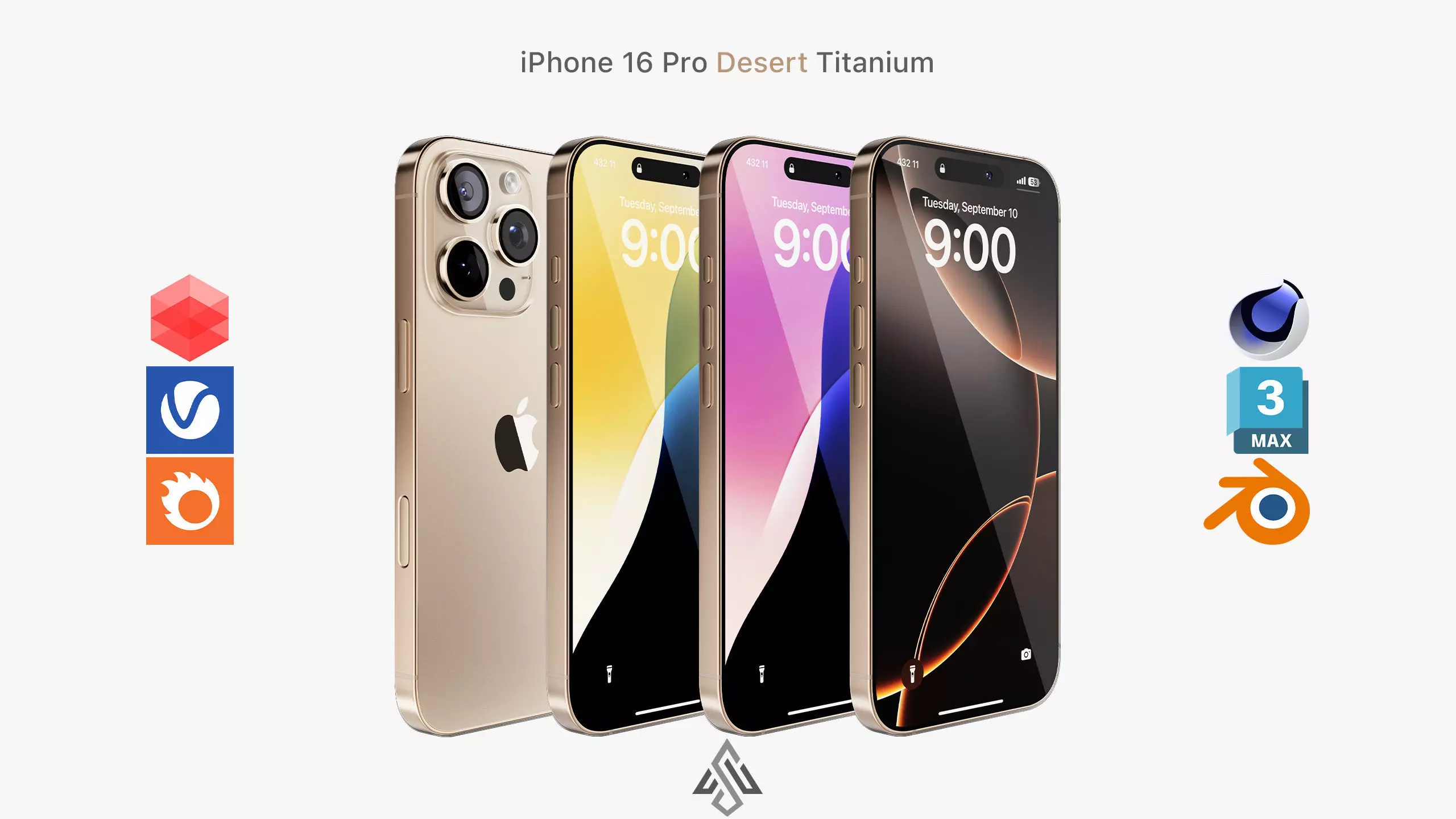 Apple iPhone 16 Pro Desert Titanium 3D model