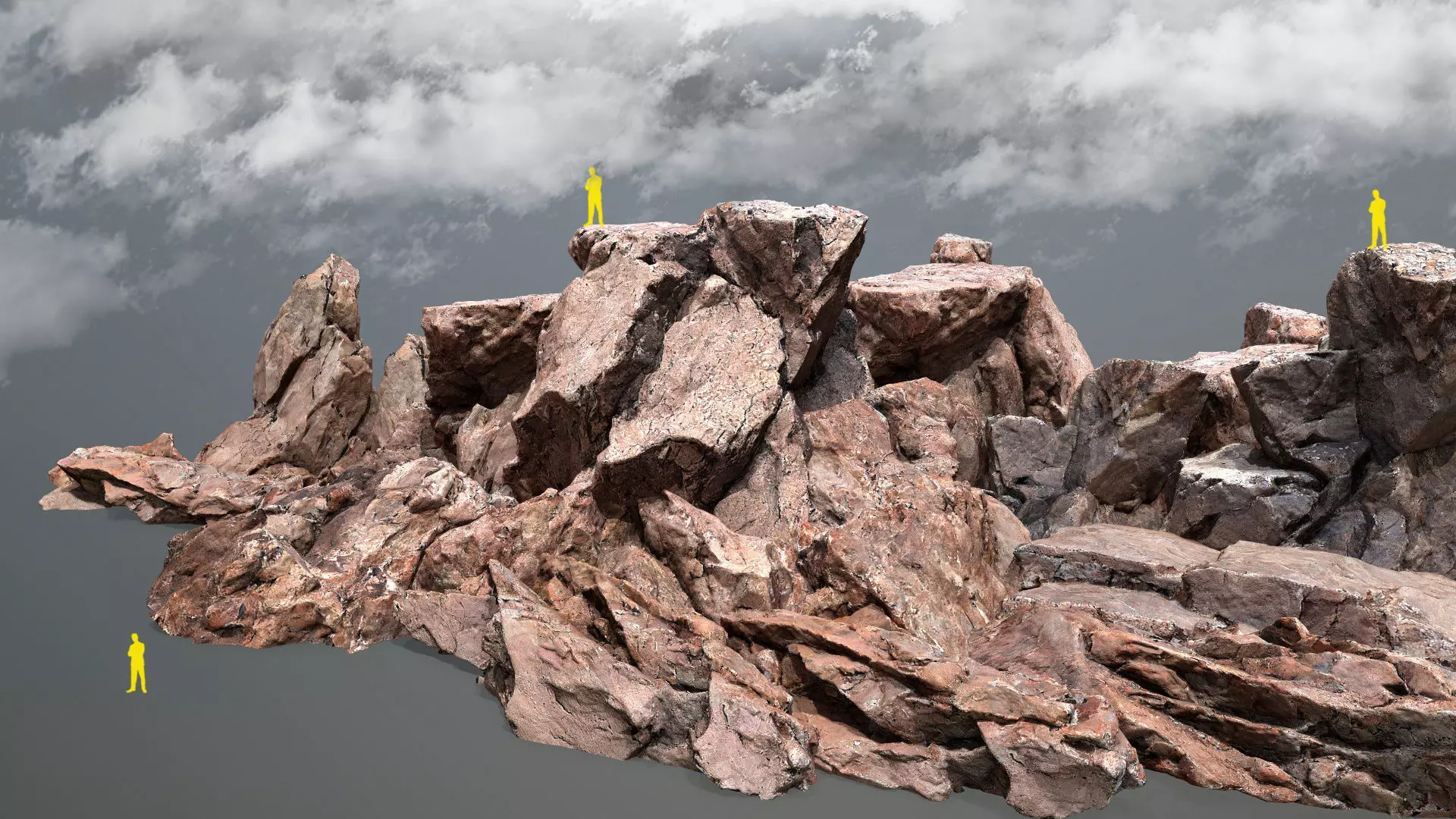 desert rocks  Low-poly 3D model_0