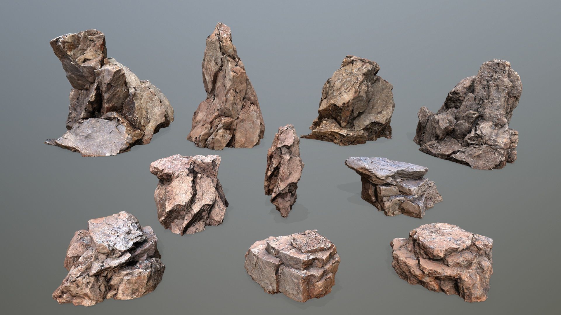 desert rocks  Low-poly 3D model_2