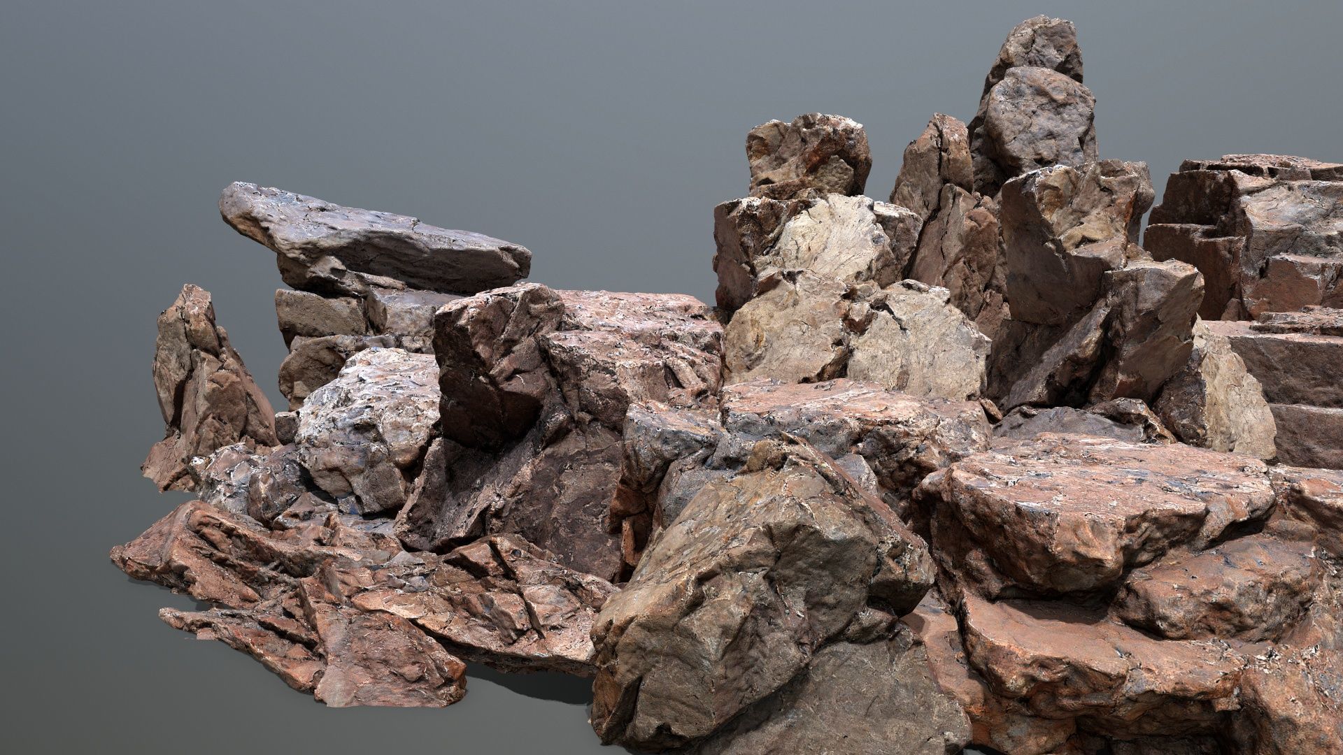 desert rocks  Low-poly 3D model_1