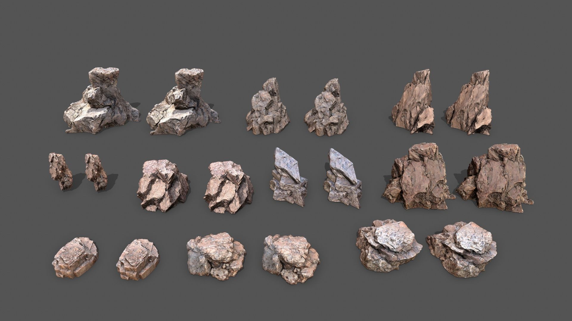 desert rocks  Low-poly 3D model_23