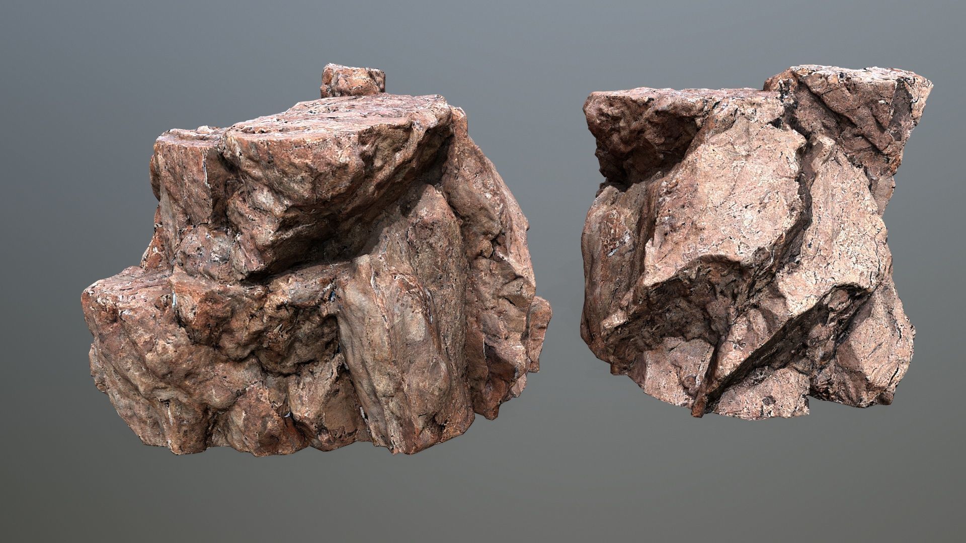 desert rocks  Low-poly 3D model_4