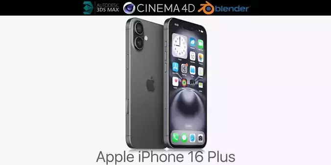 Apple iPhone 16 plus 3D model