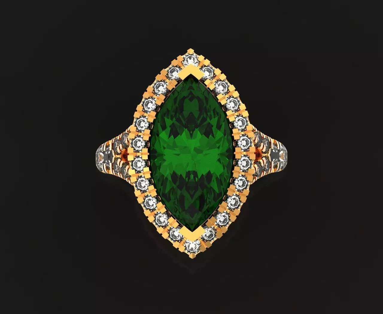 Matilda Engagement Ring marquise-cut1390 3D print model