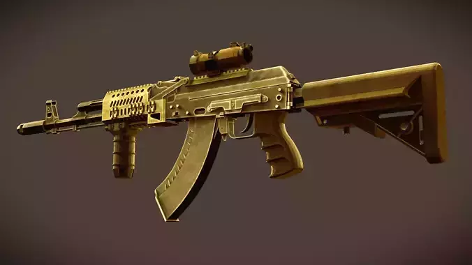 AK-47 4K RIFLE many pieces 3D model
