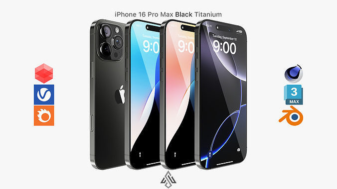 Apple iPhone 16 Pro Max Black Titanium 3D model