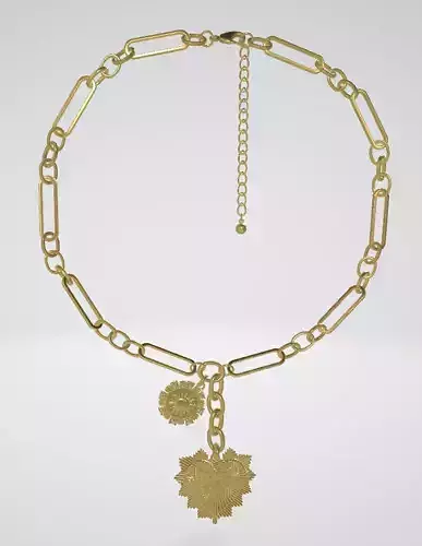 intricately detailed necklace ready for 3d printing