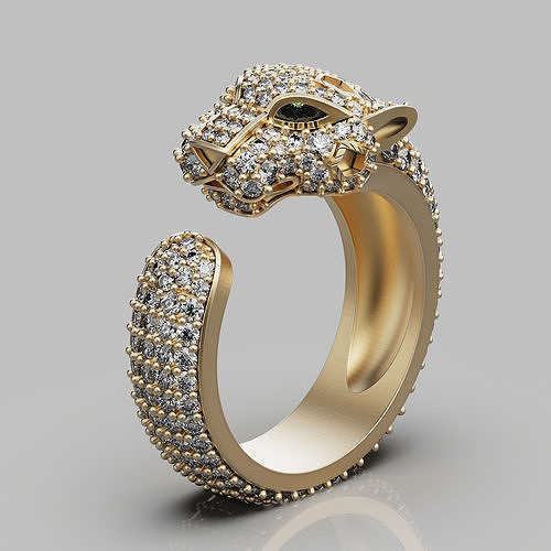 Tiger ring earrings  printable gold jewelry printable 3D model 3D print model